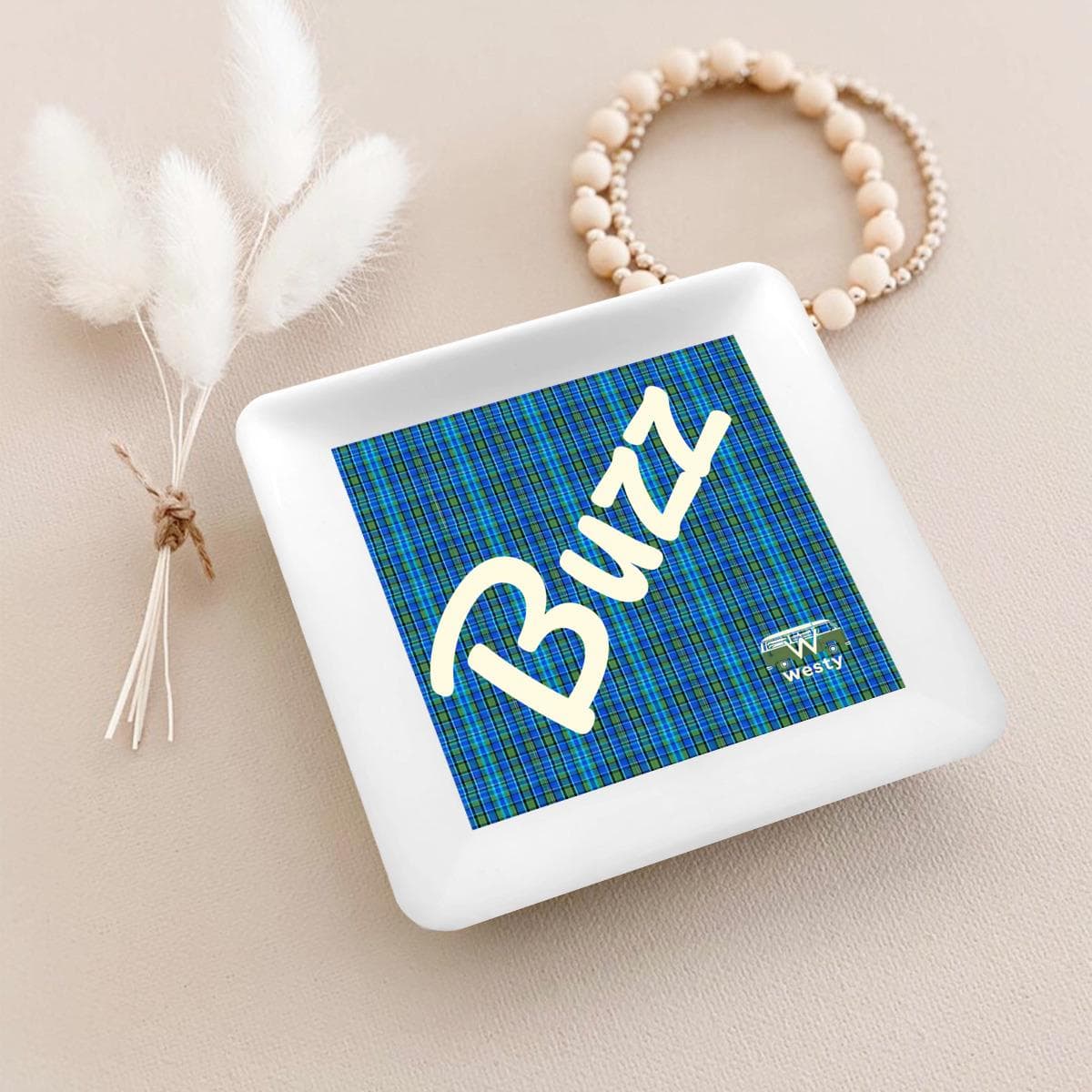 Westy Buzz Blue Westfalia Ceramic Jewelry Tray