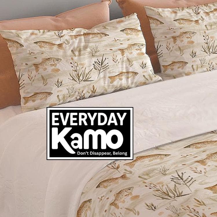 Rustic Fish Duvet Cover Set | Lake House Polyester Bedding