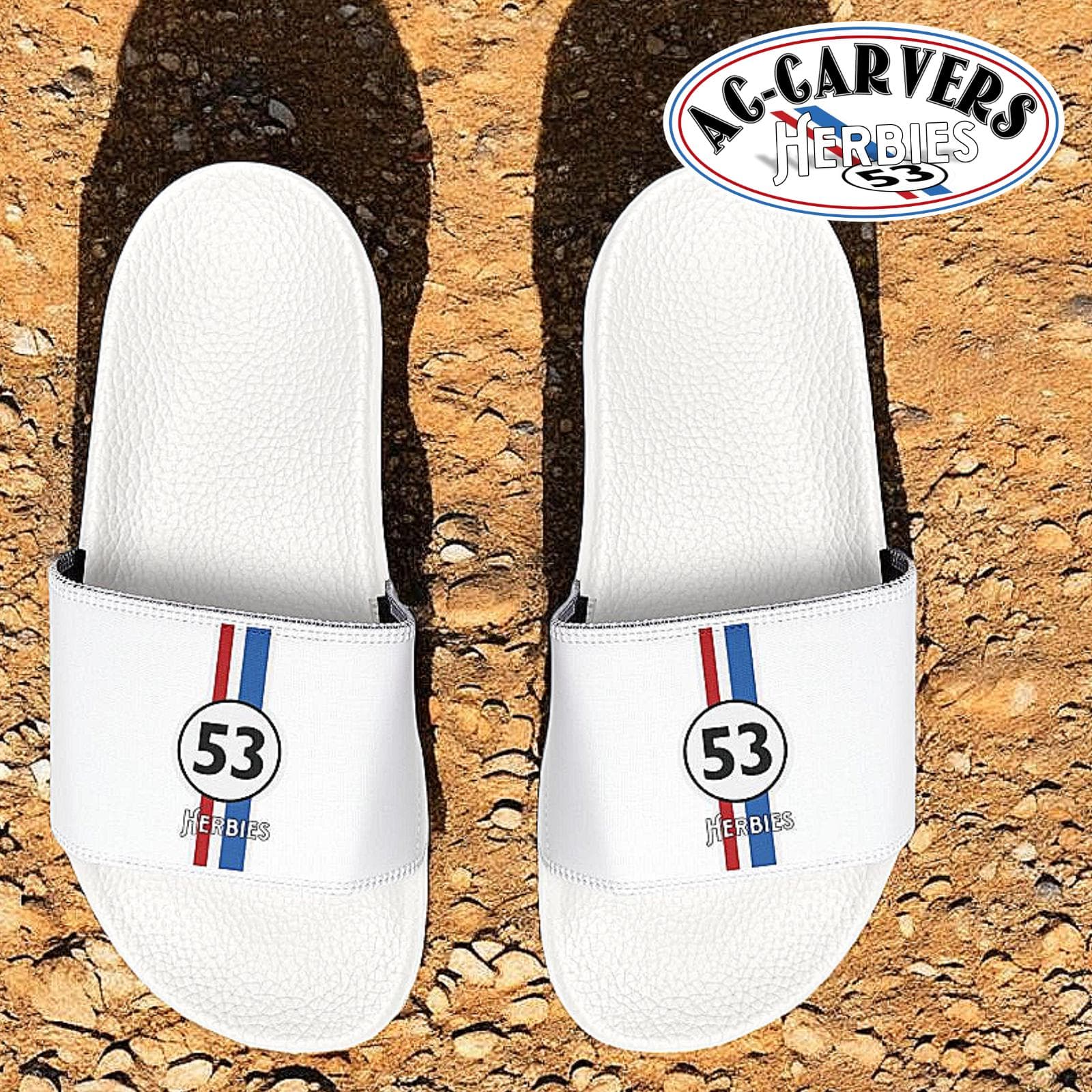 Herbie the Love Bug Sandals, Men's Beach Shoes, Bug Fan Gift