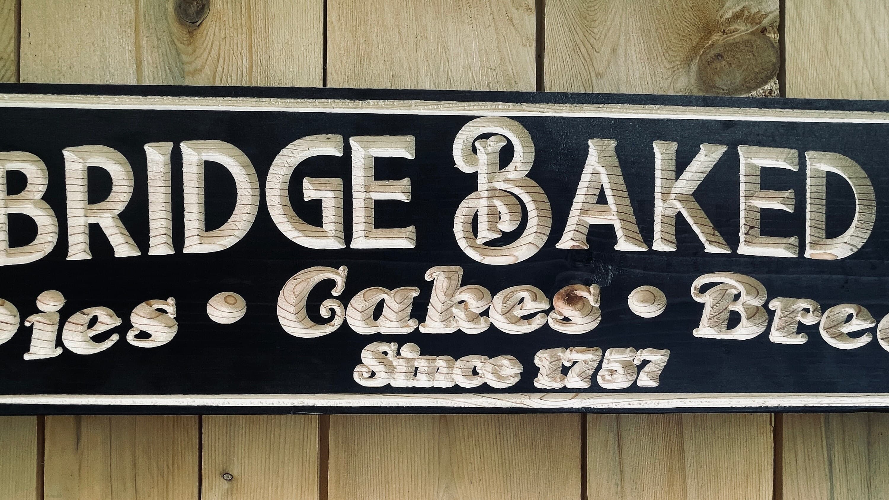 Sturbridge Baked Goods Carved Real Pine Wooden Sign