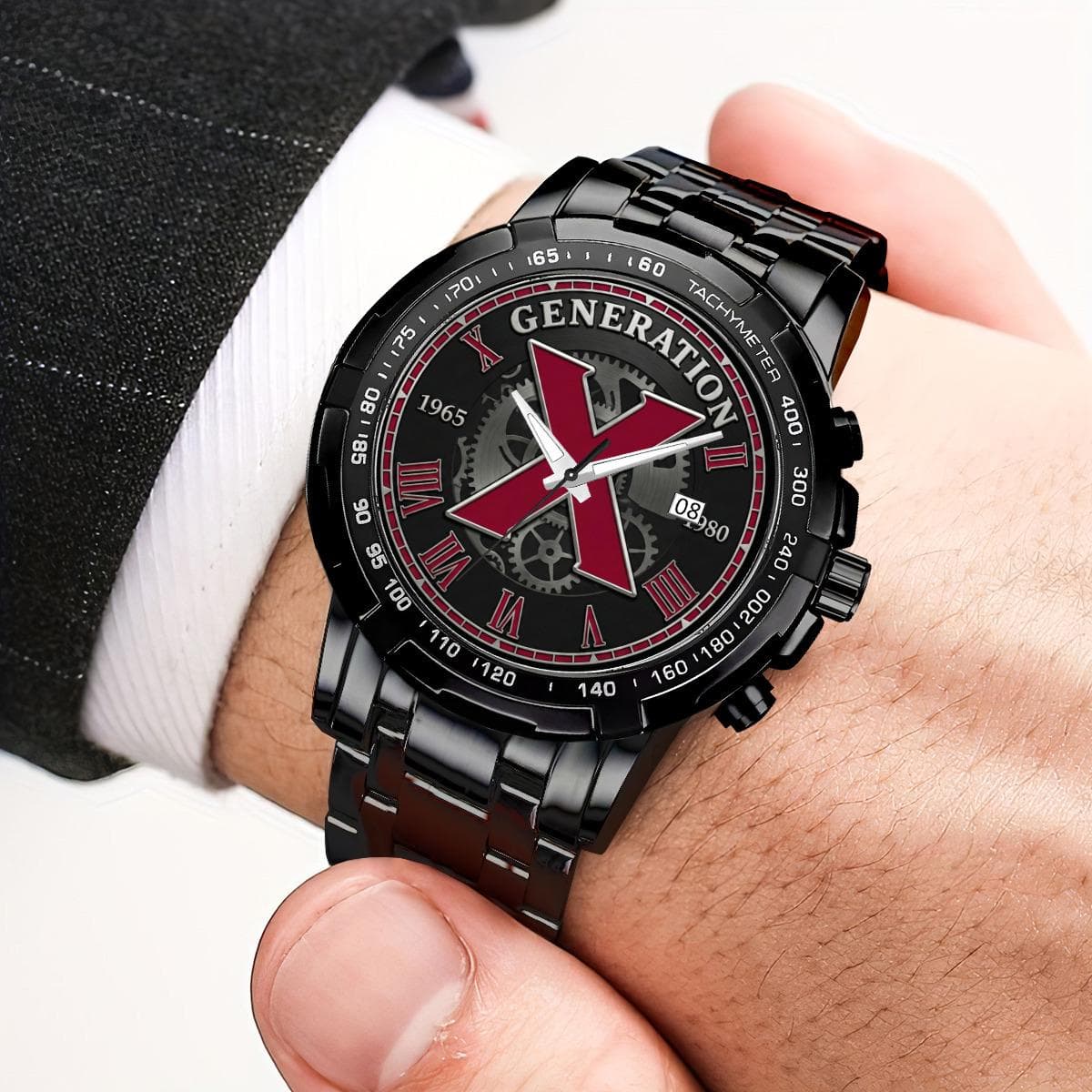 Generation X Black Metal Watch | Vintage Style Chronograph | Everyday Kamo Accessory