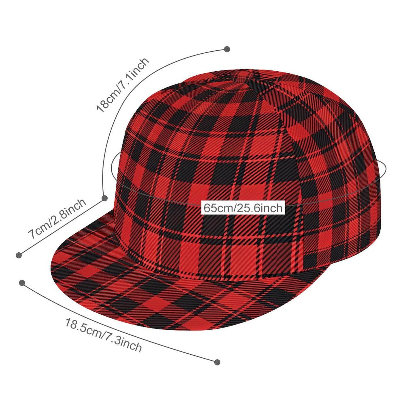 Everyday Kamo Unisex Red Plaid Snapback Hat | Adjustable Buffalo Flannel Cap | Flat Brim Lifestyle Accessory