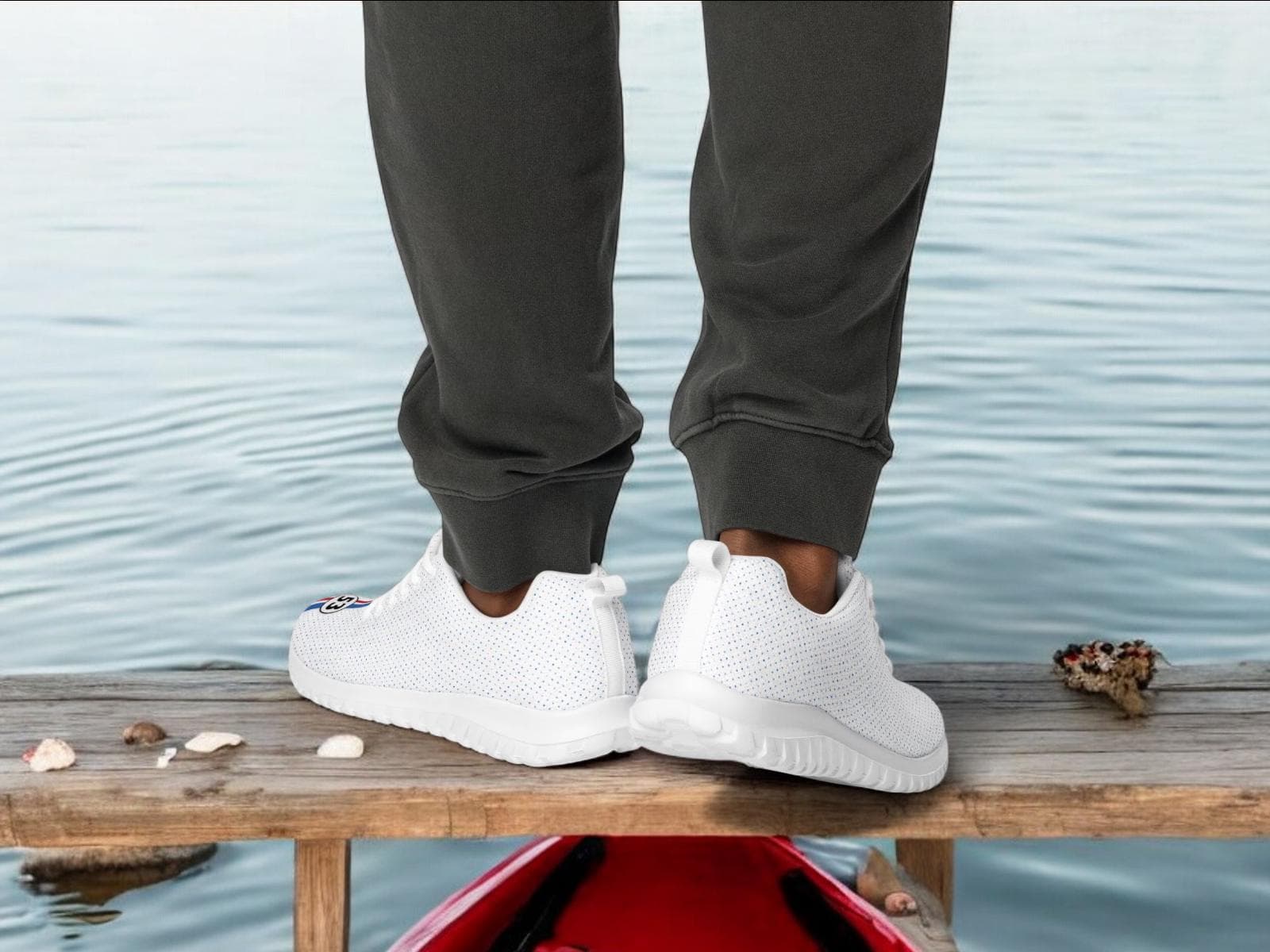 Handmade Herbie #53 Sneakers – Men's White Athletic Shoes