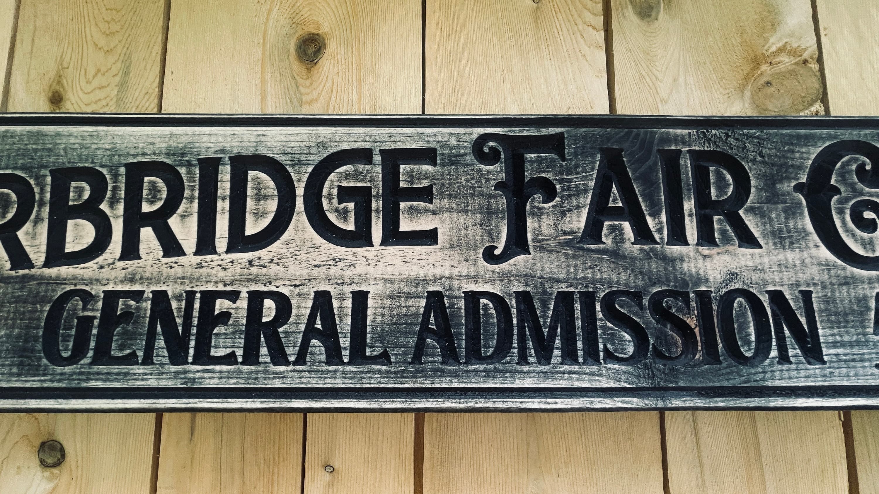 Sturbridge Fair Grounds Carved Real Pine Wooden Sign