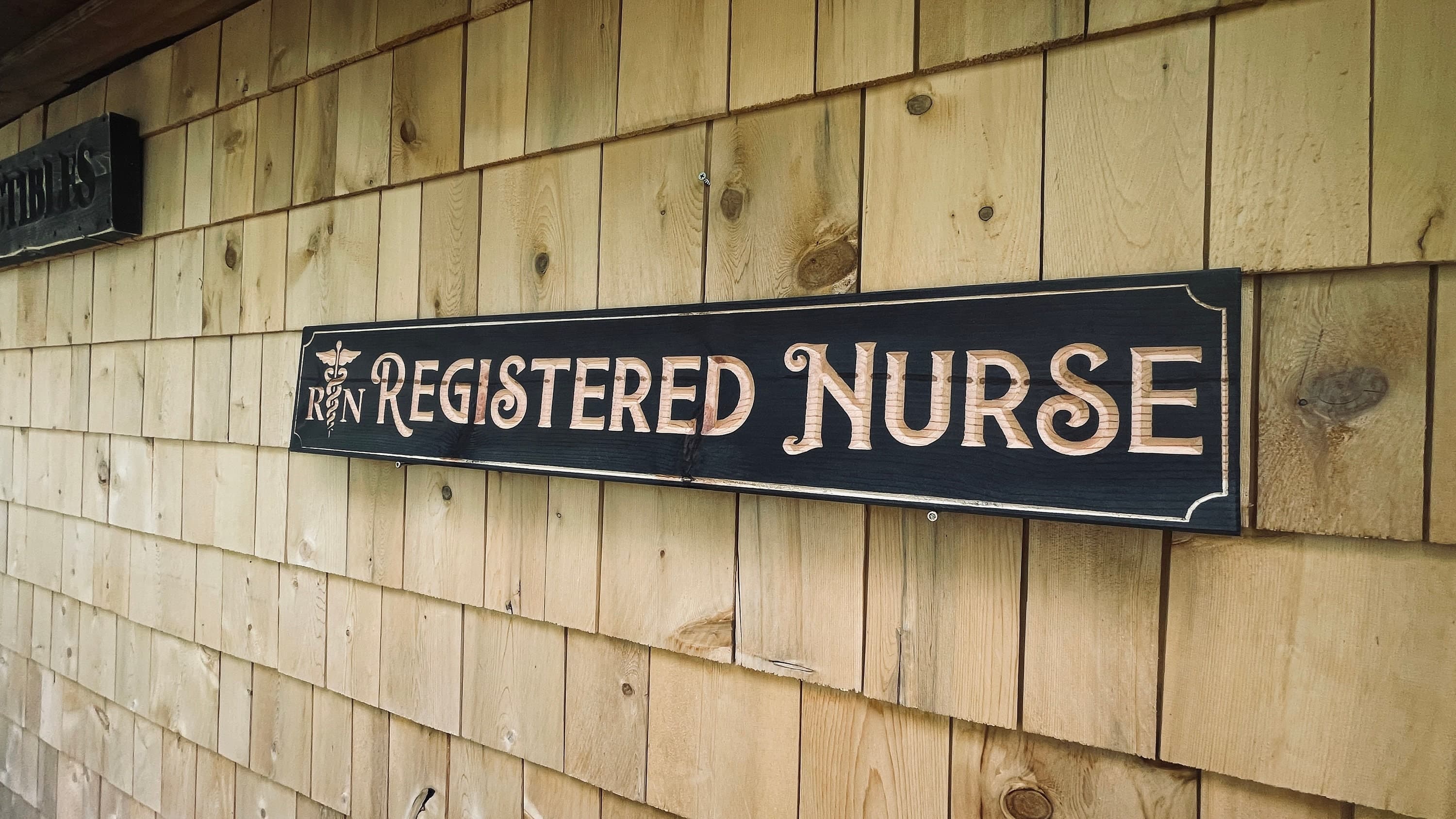 Registered Nurse Carved Real Pine Wooden Sign