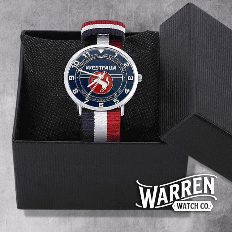 Westfalia Classic Camper Watch | Custom UV Printed Nylon Strap | Vintage Inspired Timepiece