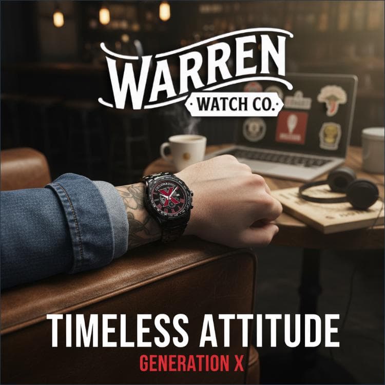Warren Watch Co. "Timeless Attitude" Men's Metal Watch | HD Crystal Mirror & Premium Strap | Everyday to Business Wear