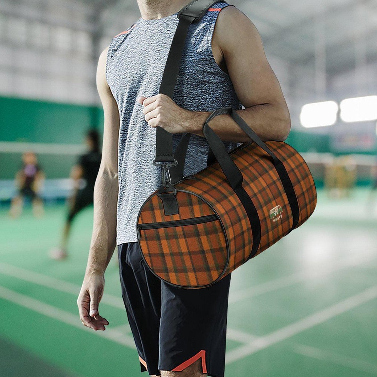 Westy Westfalia Orange Oxford cloth Cylindrical Gym Bag
