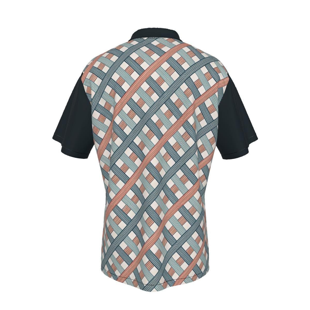 Retro Geometric Pattern Hawaiian Shirt | Men's Lapel Collar Summer Button-Up | Four-Way Stretch Resort Wear