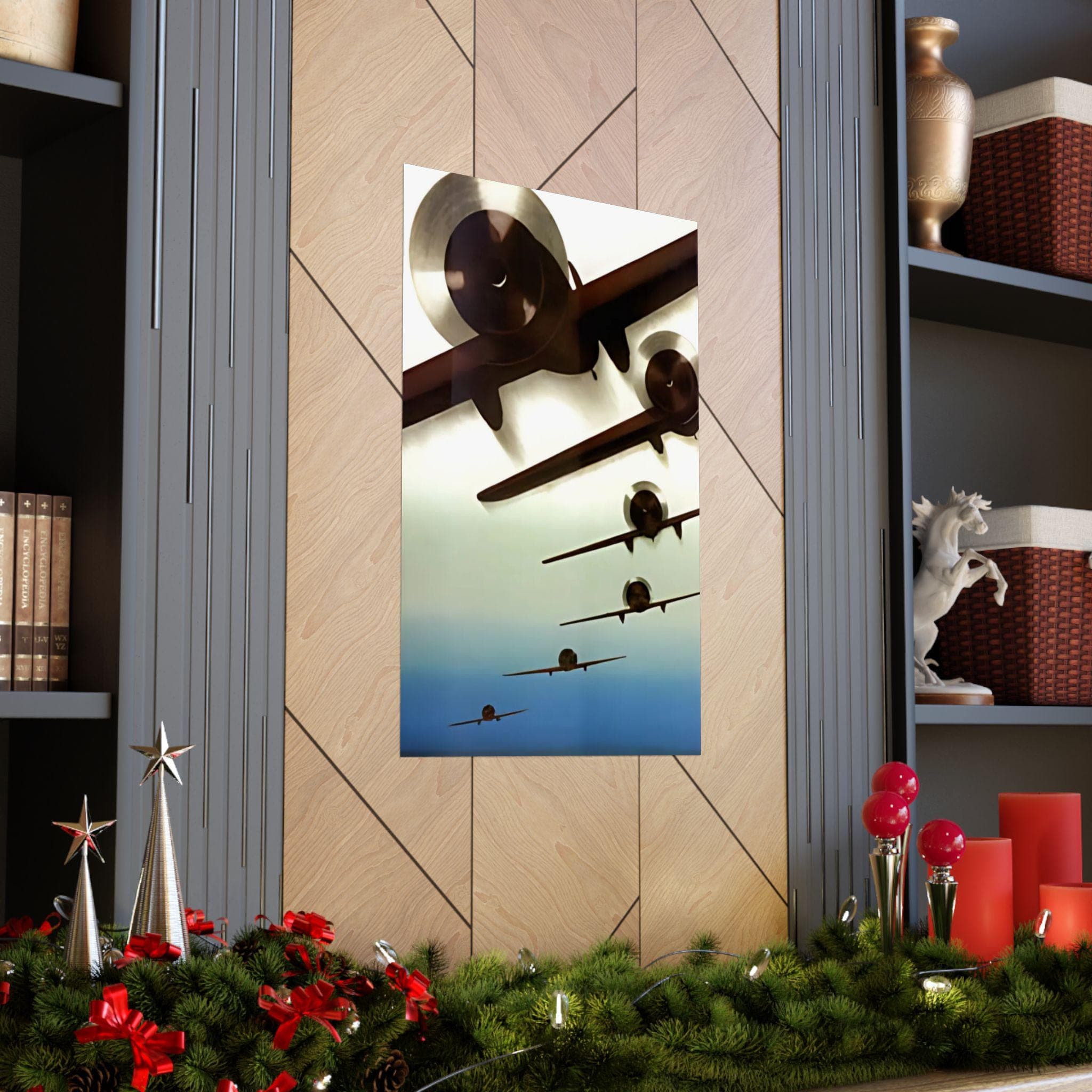 Vintage Formation Flight Propeller Planes Giclée Print - Aviation Art