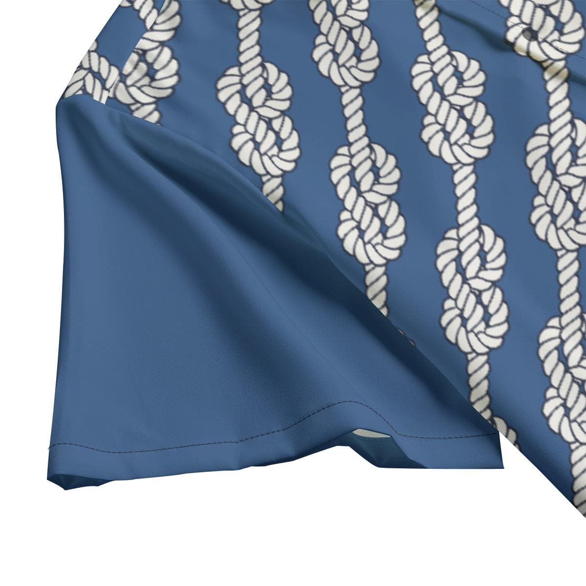 Nautical Knot Rope Print Hawaiian Shirt for Men | Blue Summer Aloha Beach Button-Up | Lightweight Vacation Shirt | Ocean Theme Resort Wear