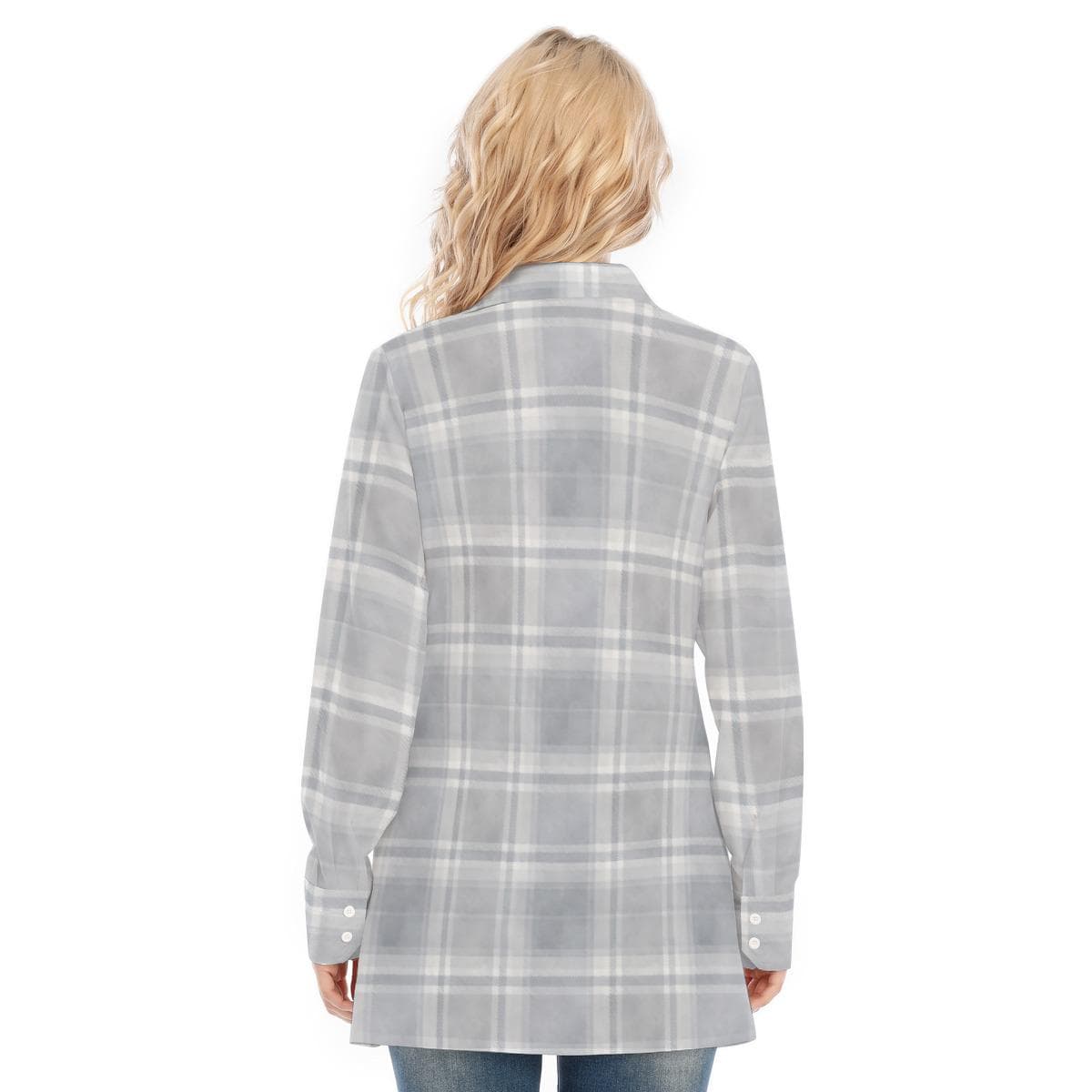 Plaid Tunic Shirt Women | Four-Way Stretch Cotton Blend | Work Casual Top