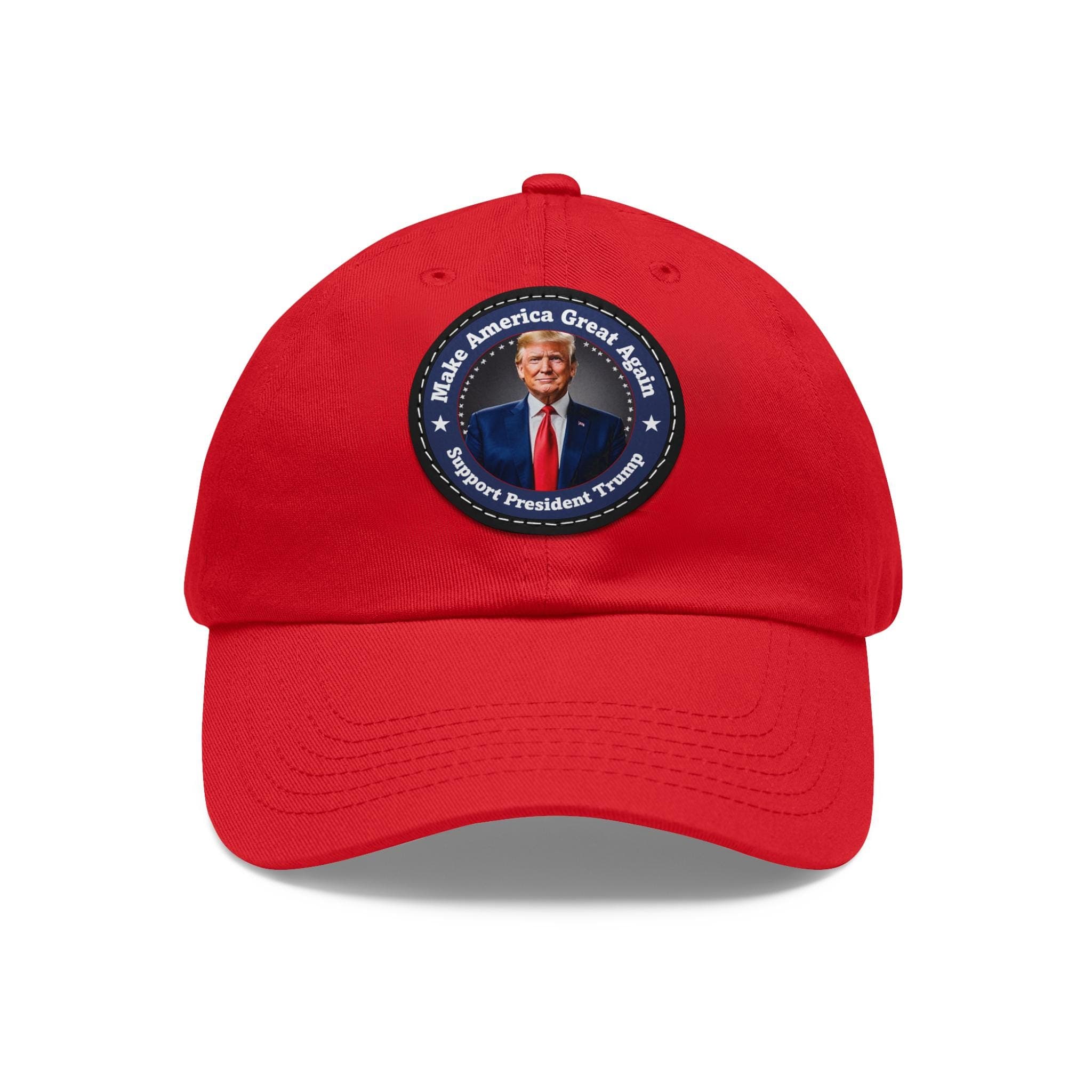Dad Hat, Trump Support Hat, Patriotic Dad Cap with Leather Patch, America President Hat, Political Baseball Cap