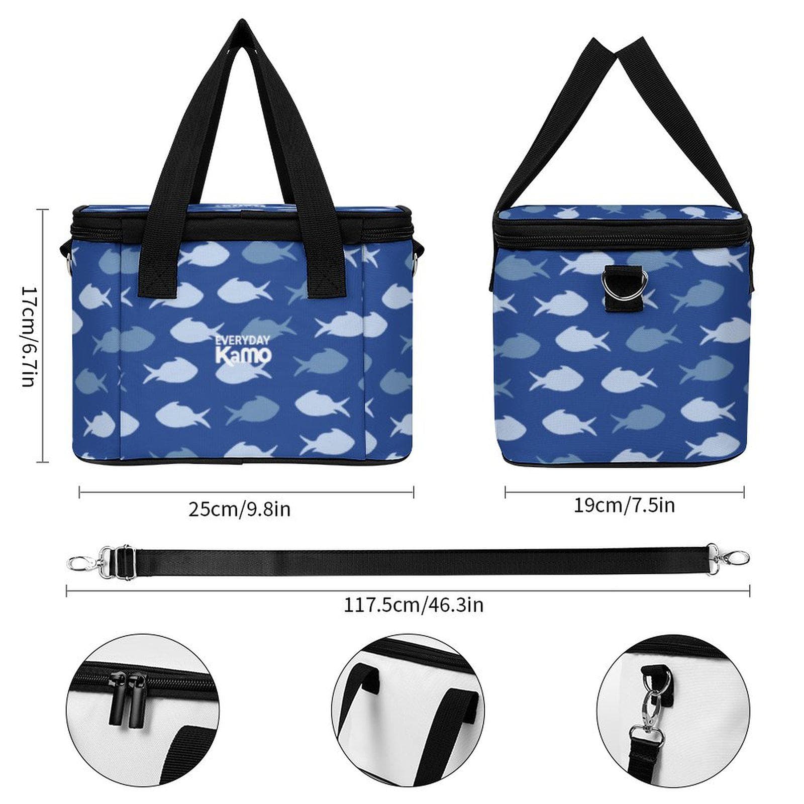 Everyday Kamo Reef Runner Insulated Cooler Bag | Portable Fish Pattern Lunch Tote