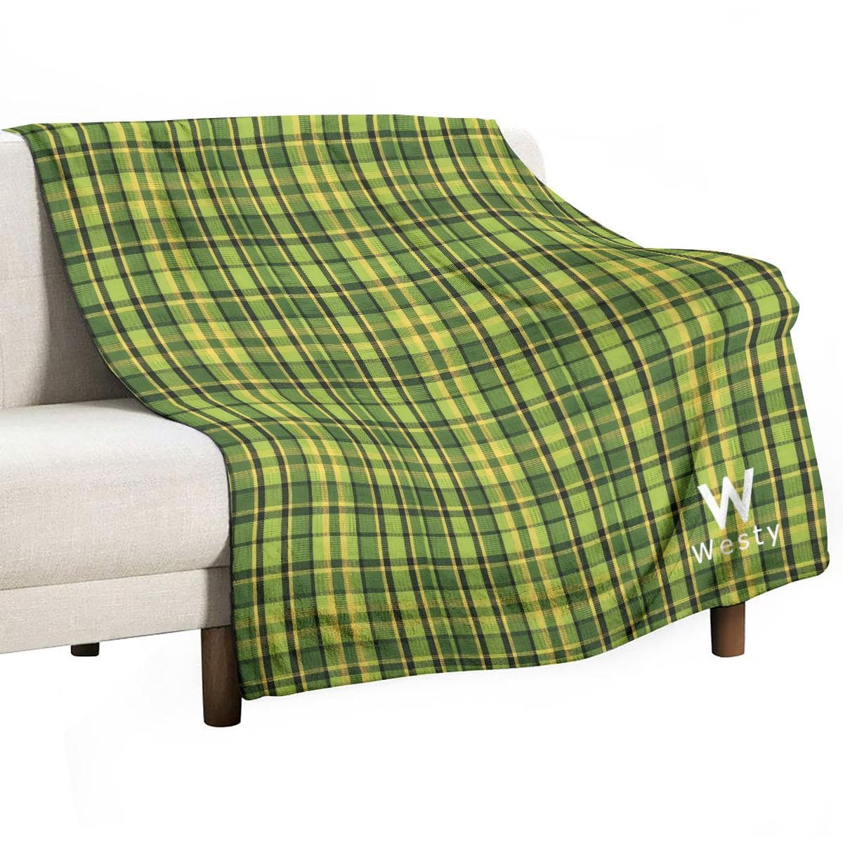 Westy Flannel Blanket Green Plaid VW Westfalia Camper Road Trip