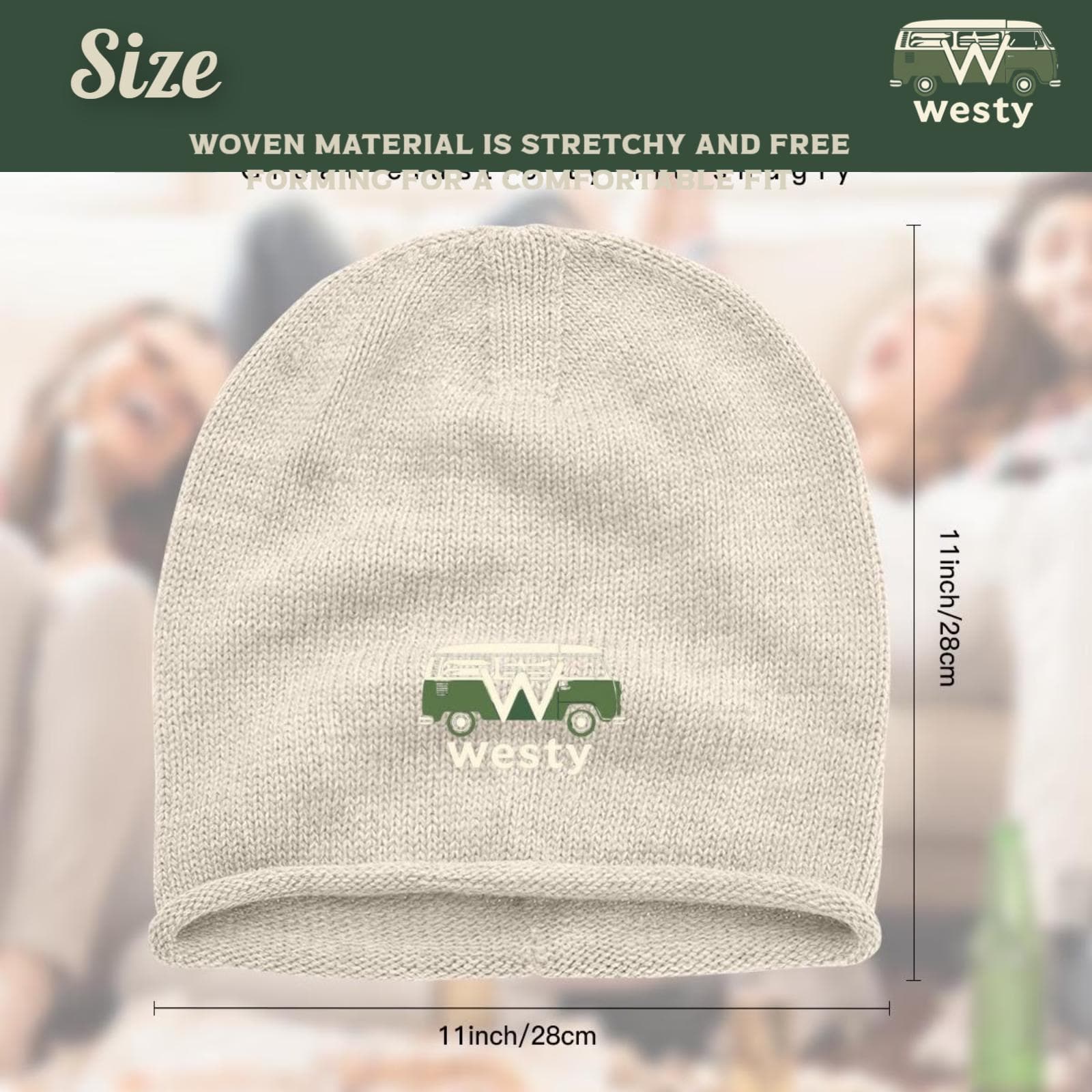 Westy Knit Beanie Hat - Vintage Camper Van Road Trip Style