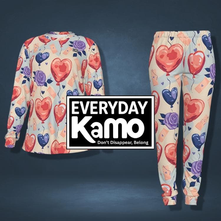 Heart Balloon & Rose Pajama Set | Women's Cozy Loungewear