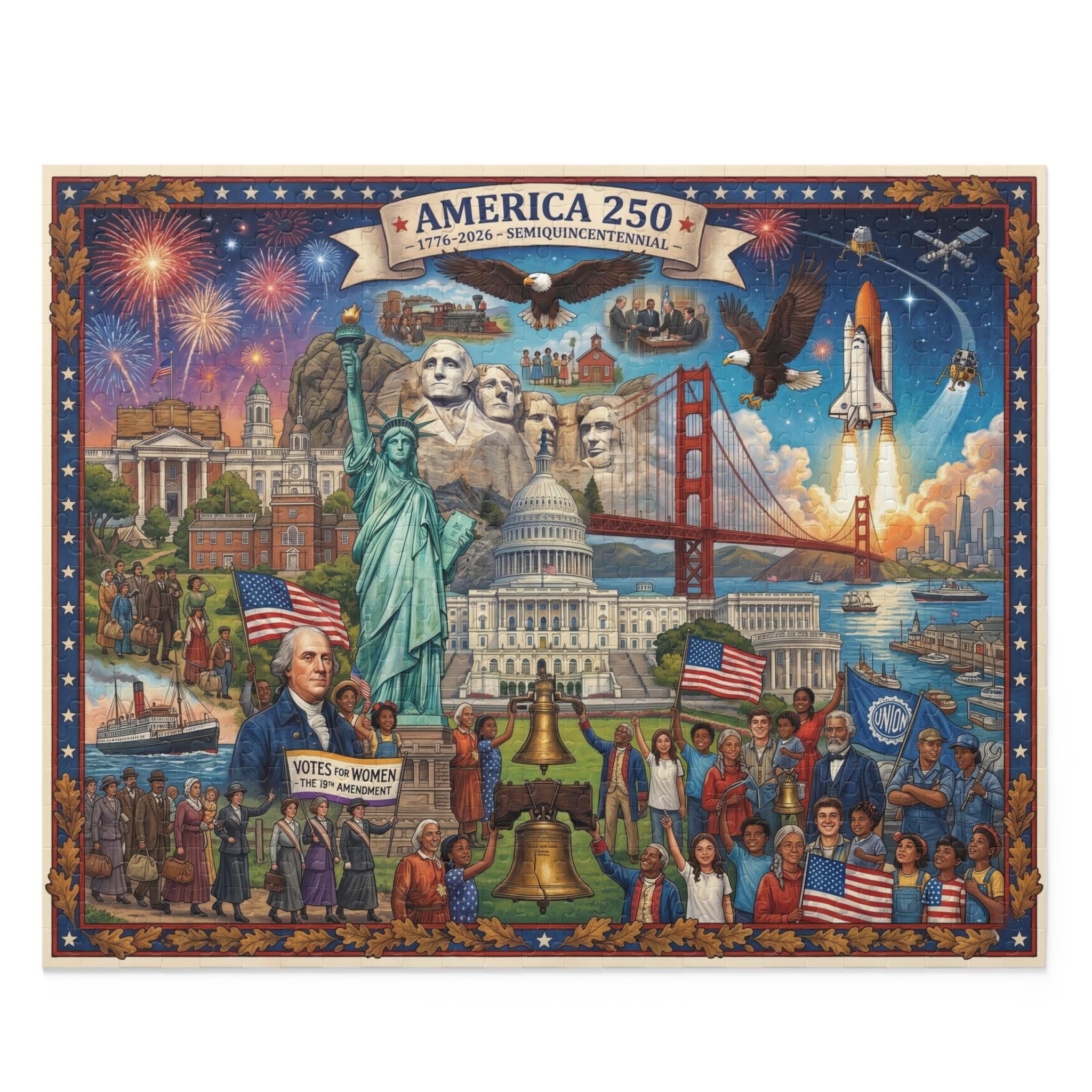 America 250 Semiquicentennial Puzzle | Patriotic Gift