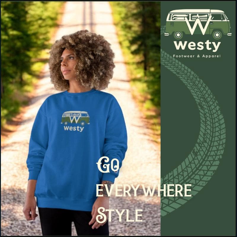 Westy Camper Van Sweatshirt - Retro Road Trip Crewneck