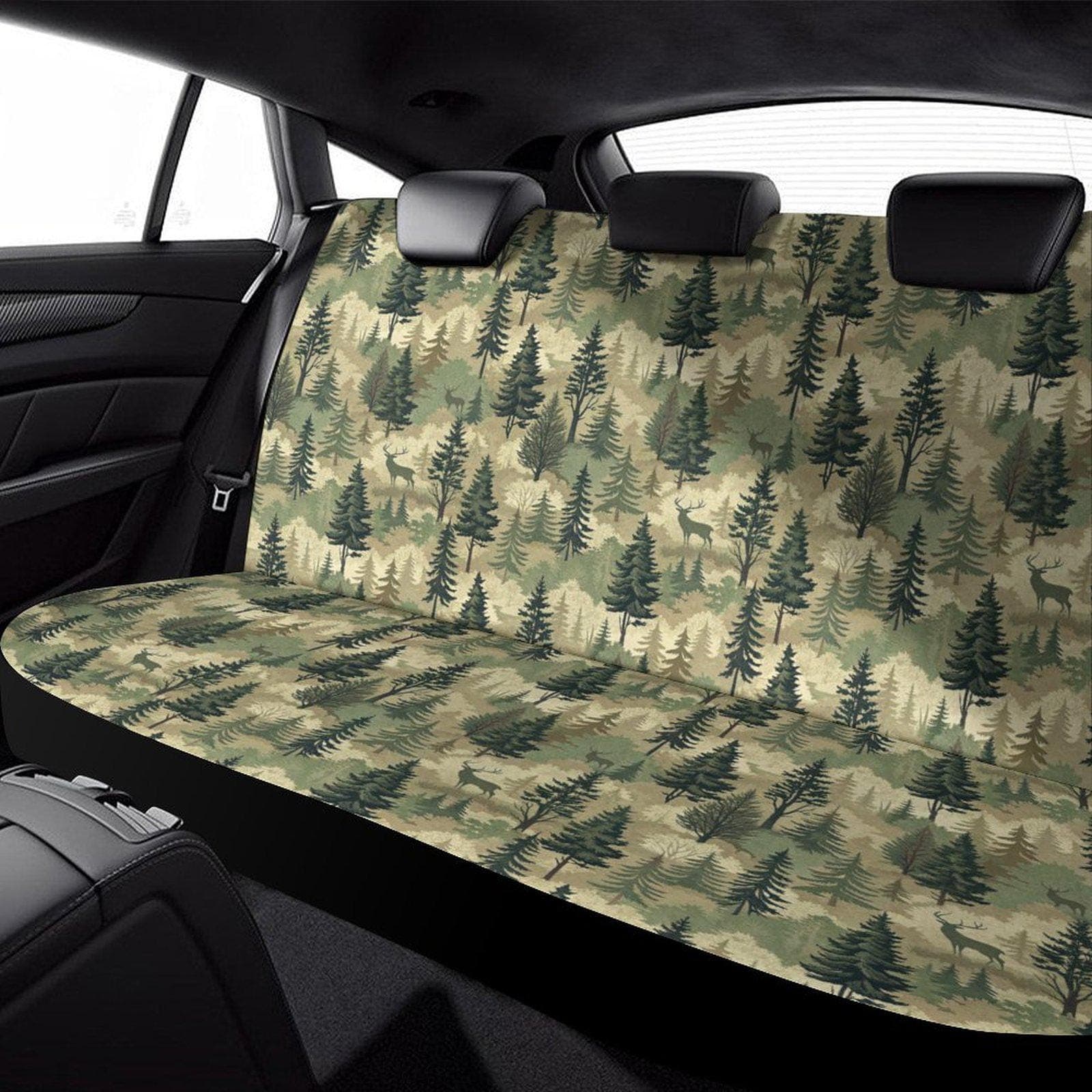 Forest Camo Back Seat Cover for Cars and Trucks