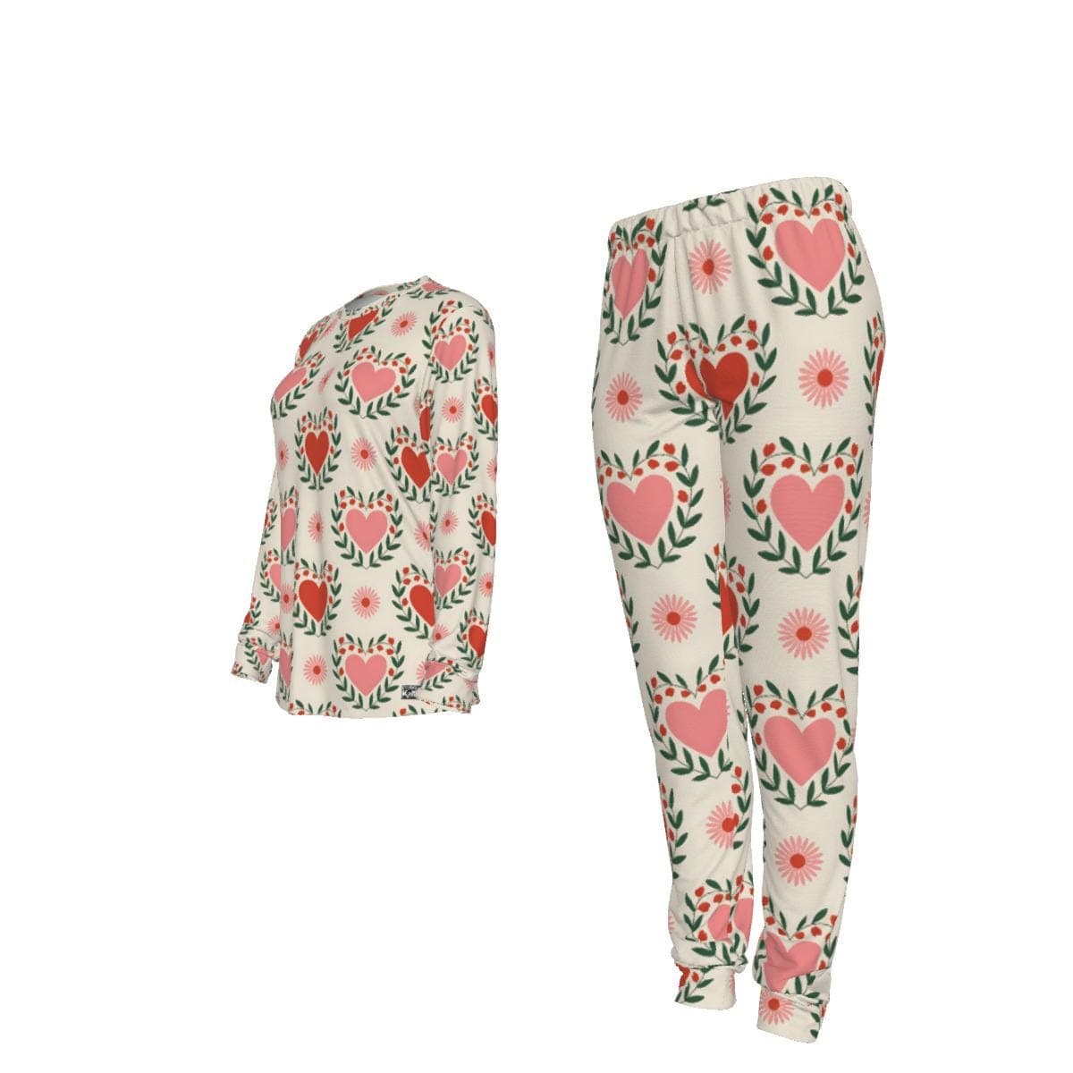Heart Pajama Set | Brush Knit Valentine's Loungewear