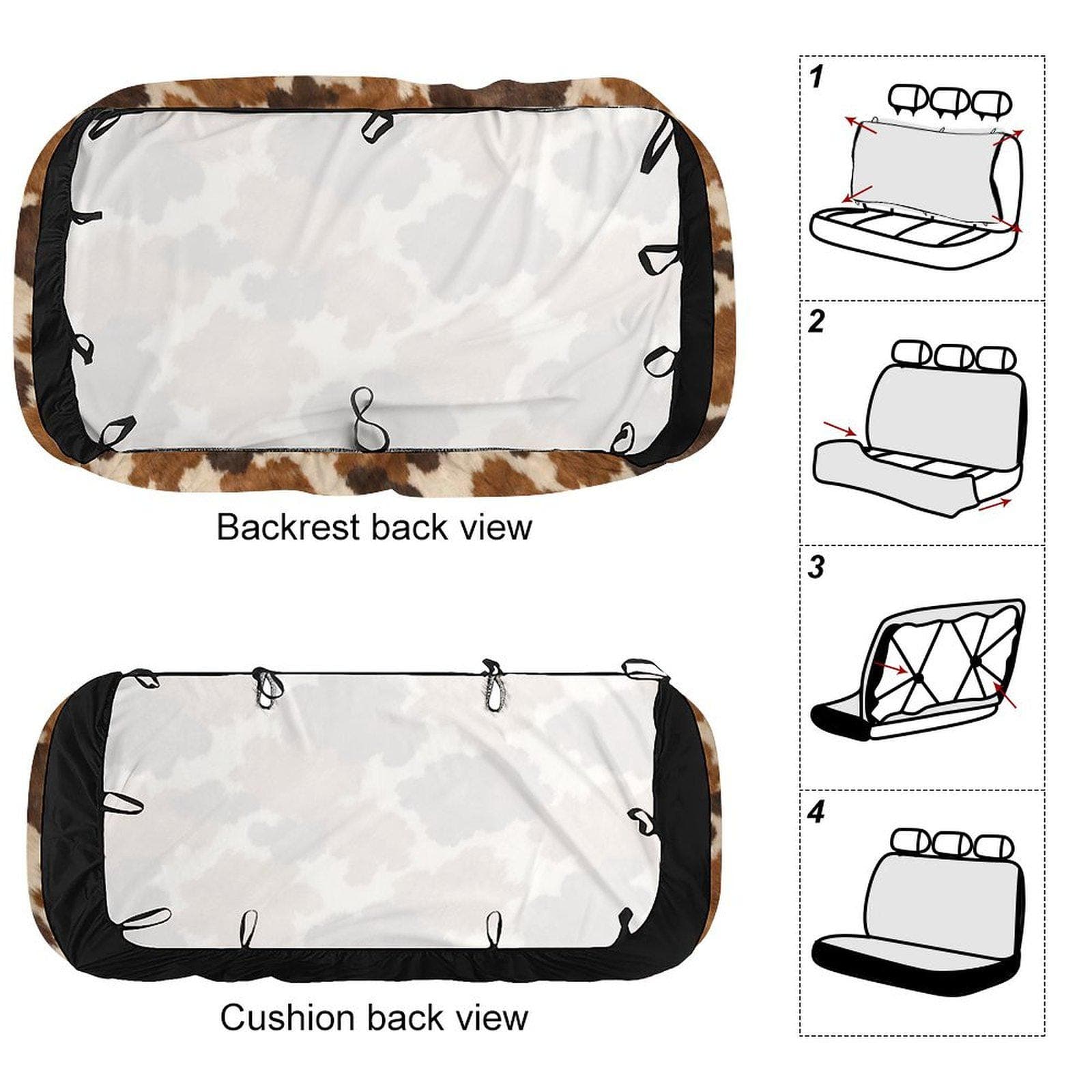Cow Print Back Seat Cover for Cars & Trucks | Polyester Spandex