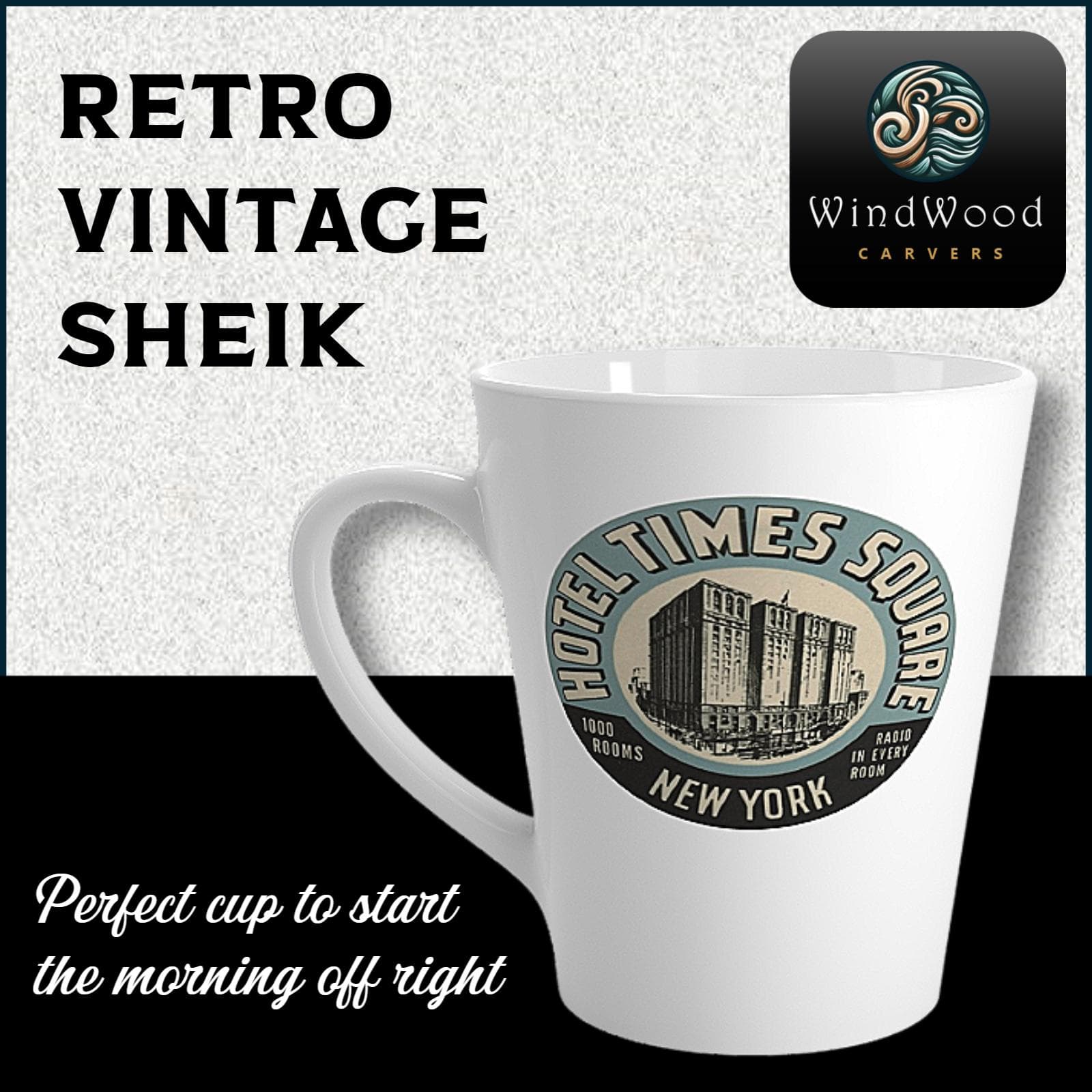 Vintage Hotel Times Square Latte Mug – NYC Travel Souvenir