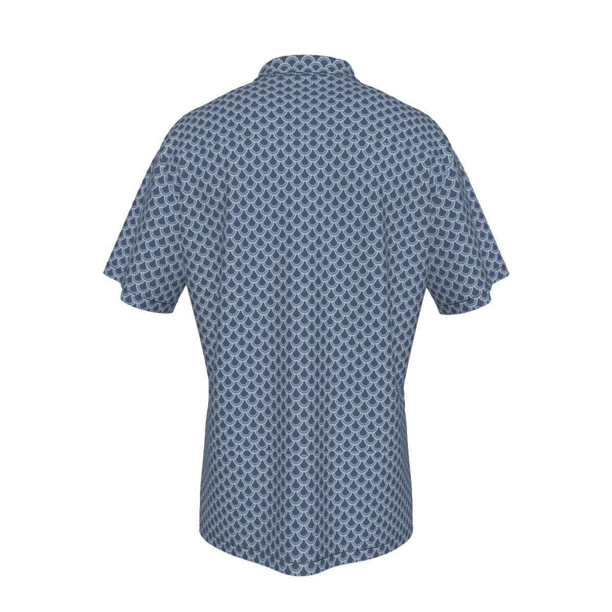 Blue Scale Pattern Hawaiian Shirt | Men's Aloha Summer Button-Up | Breathable Short Sleeve Top