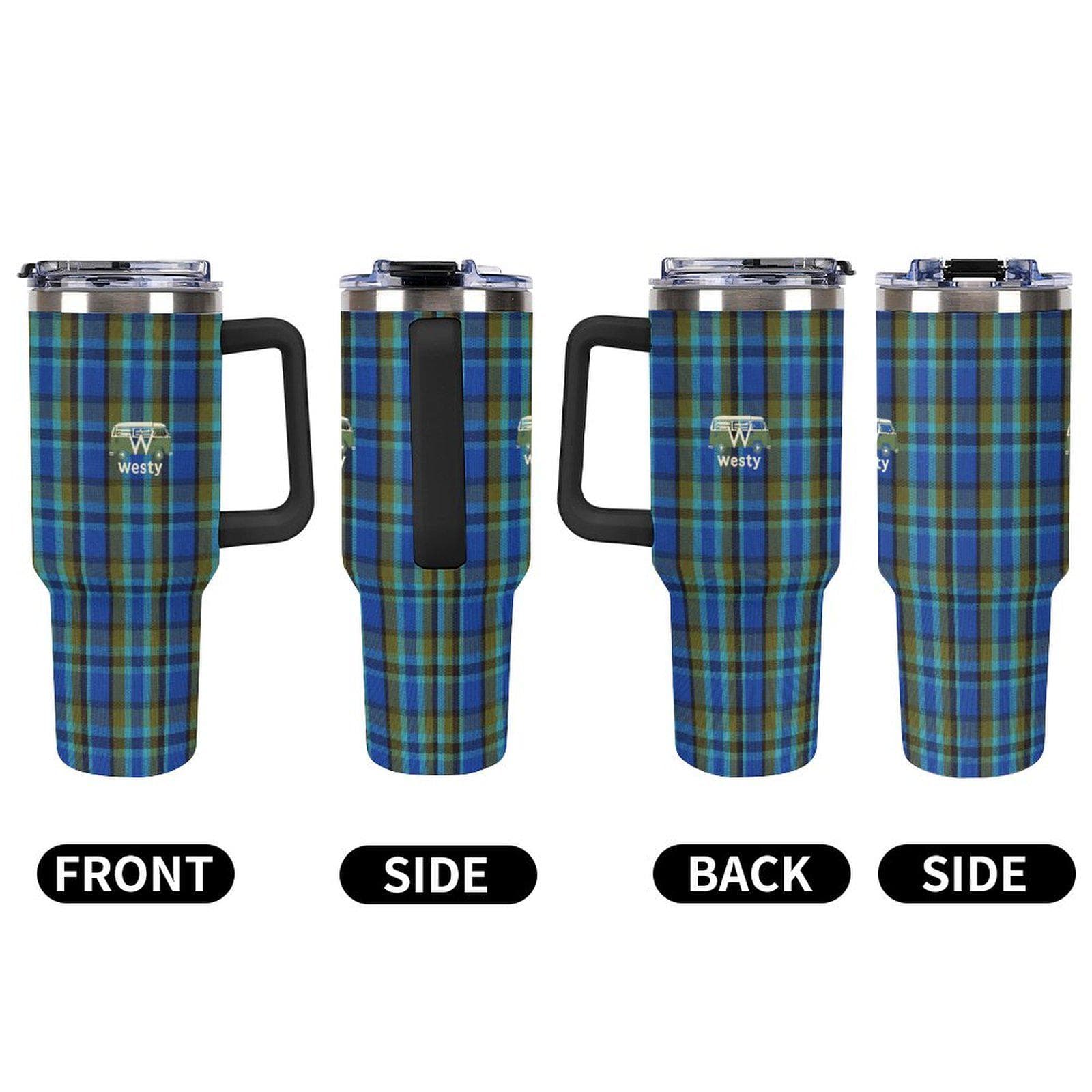 Westy Westfalia Blue 40oz Insulated Tumbler with Handle