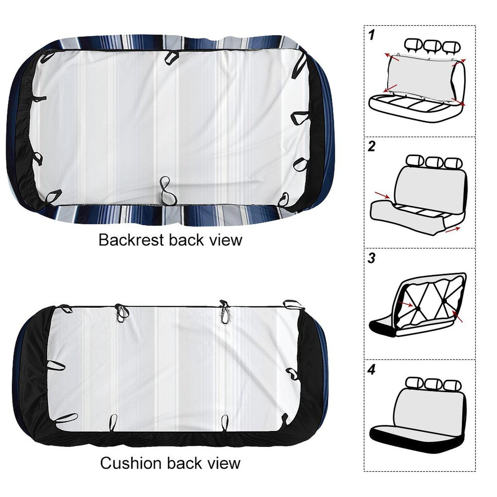 Blue Stripe Car Back Seat Cover | Custom Polyester Spandex | Sublimation Print