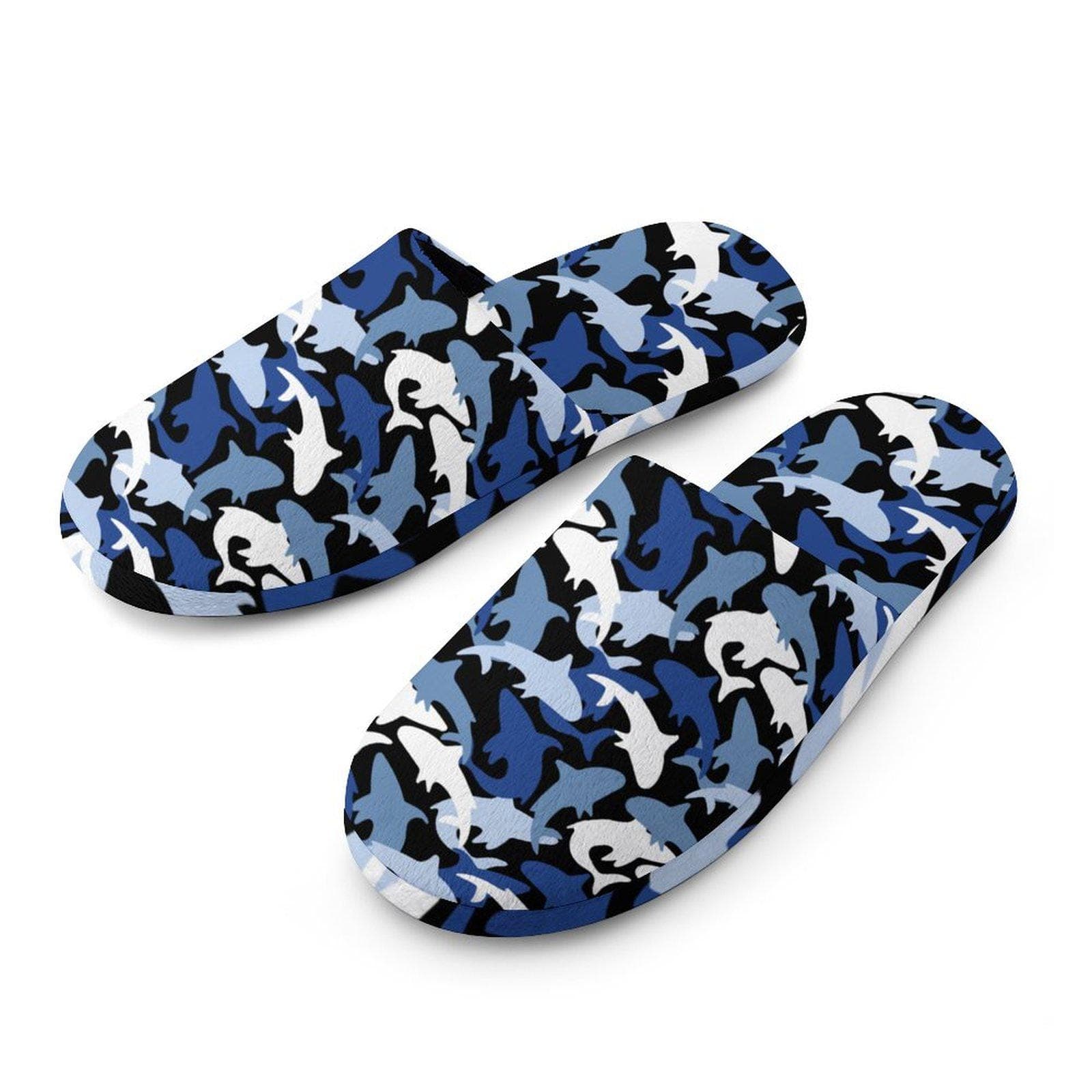 Shark Camo Flannel Slippers | Blue Marine Comfort Slides