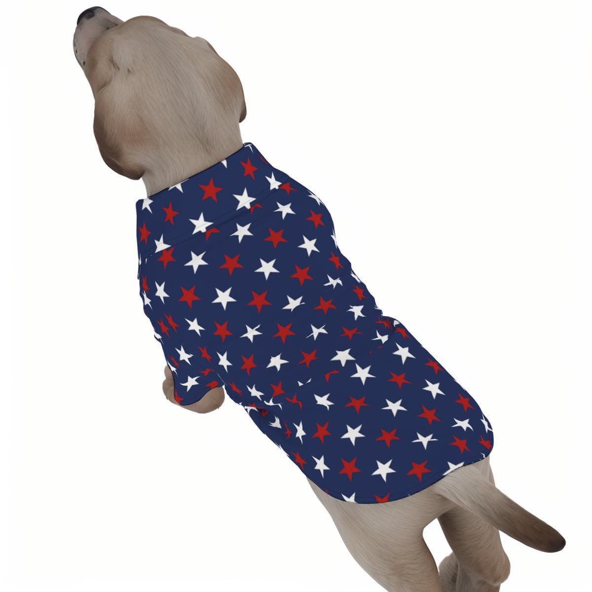 Patriotic Pup Hawaiian Shirt | Star Print Dog Apparel | 4-Way Stretch
