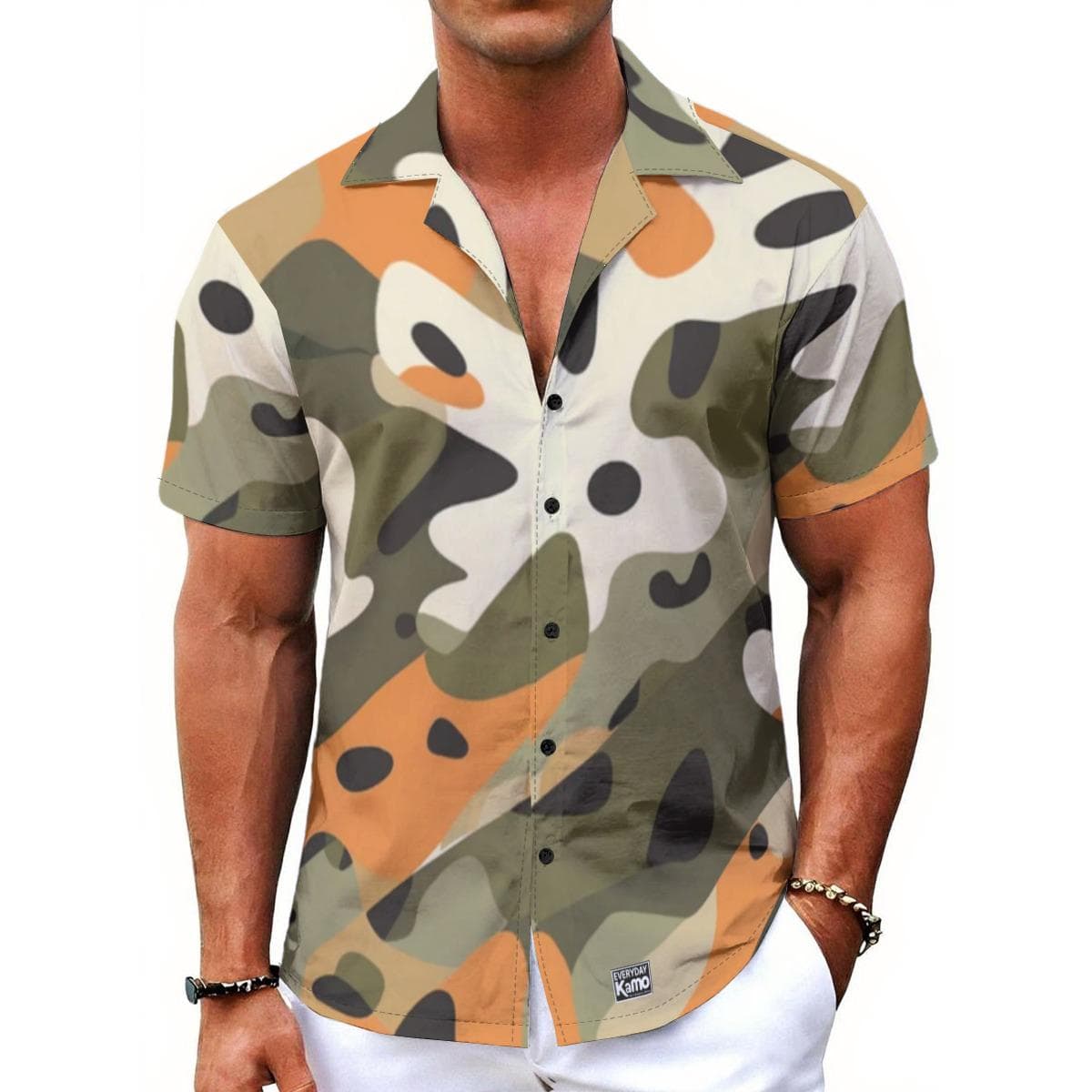 Everyday Kamo Abstract Camo Hawaiian Shirt Men Urban