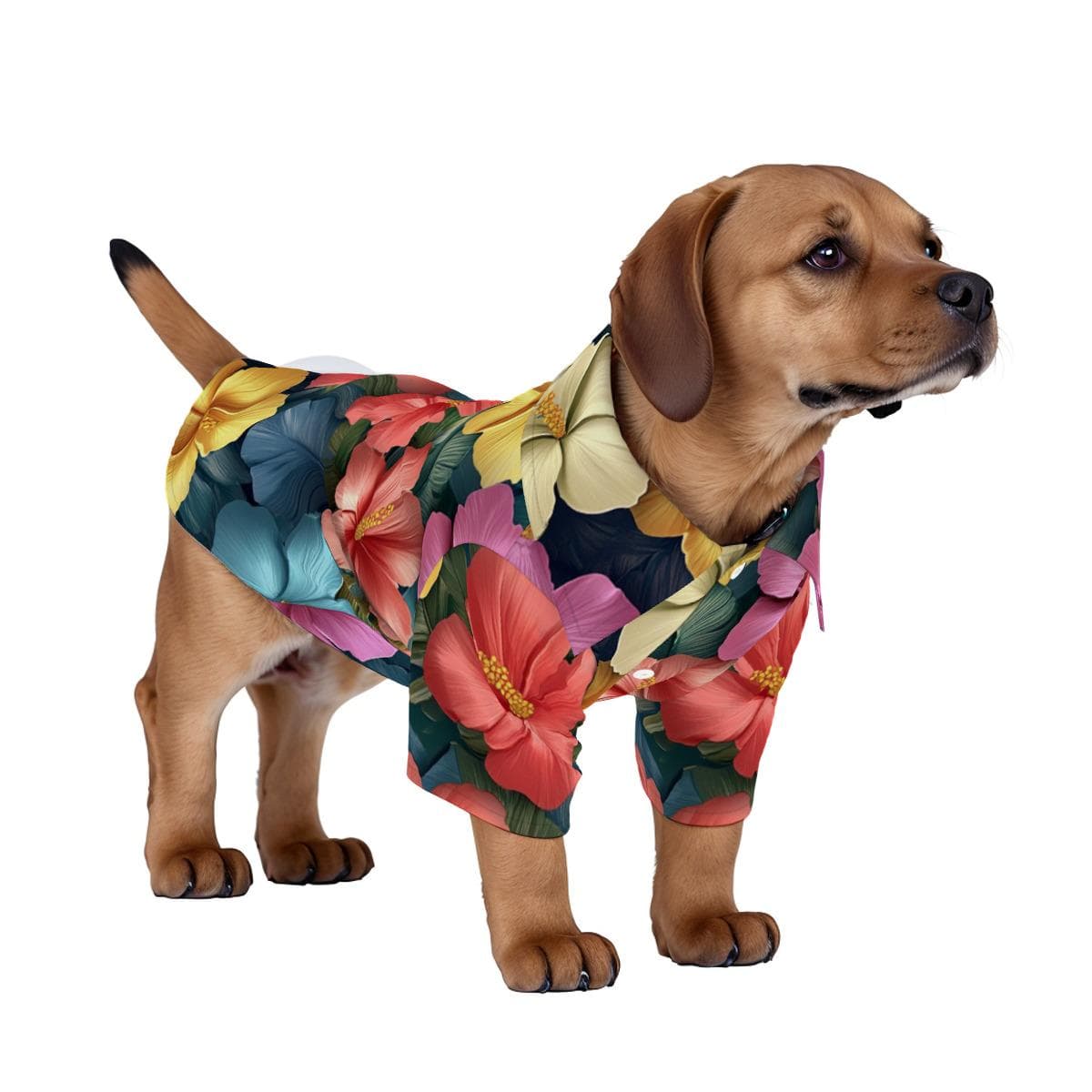 Dog Hawaiian Shirt | Tropical Floral Pet Aloha Outfit Made-to-Order