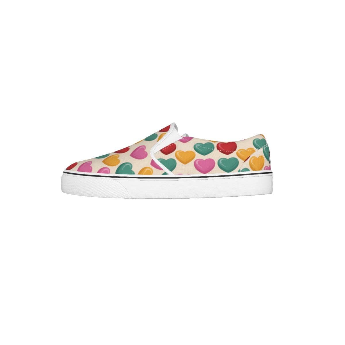 Everyday Kamo Heart Pattern Canvas Slip-On Shoes for Men | All-Day Comfort & Style