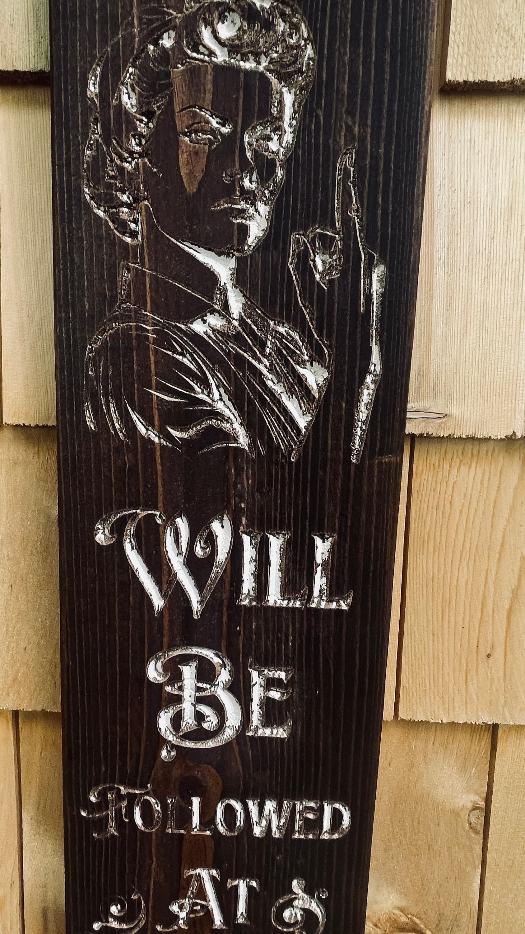 Rules Will Be Followed Real Pine Wood Carved Sign