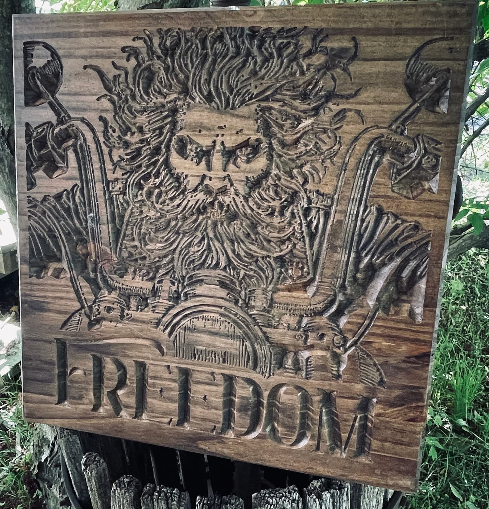 Freedom Rider Carved Wood Sign
