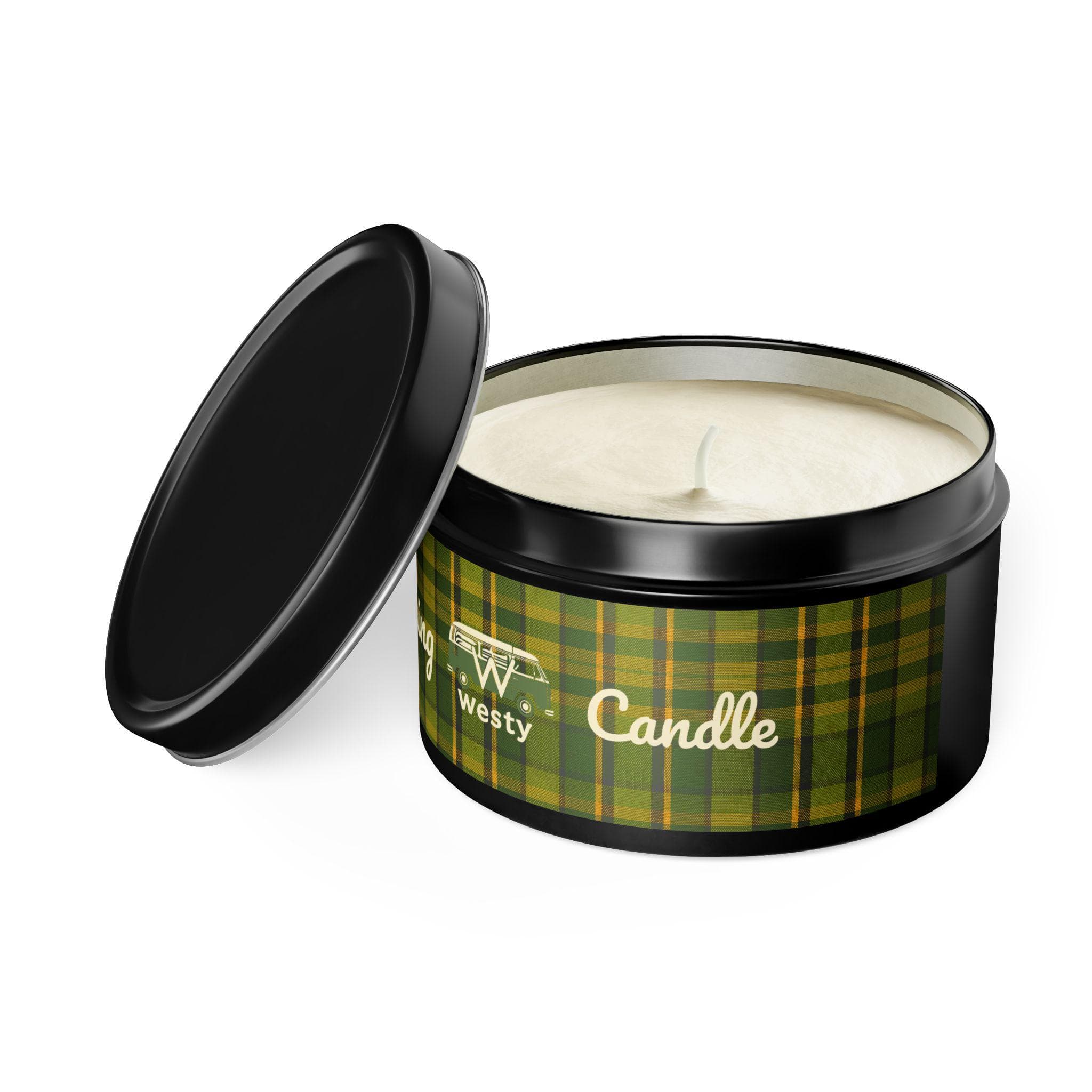 Westy Westfalia Camping Candle: Coconut Soy Wax Tin Candle