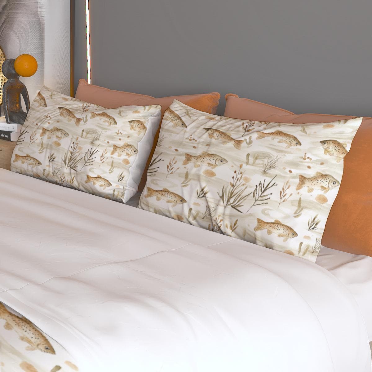 Rustic Fish Duvet Cover Set | Lake House Polyester Bedding