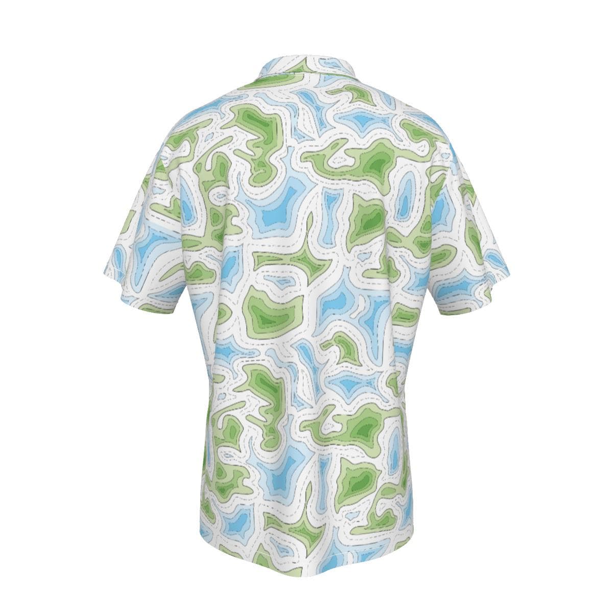 Adventure Awaits: Topographic Map Hawaiian Shirt | Cool Blue & Green Explorer Aloha