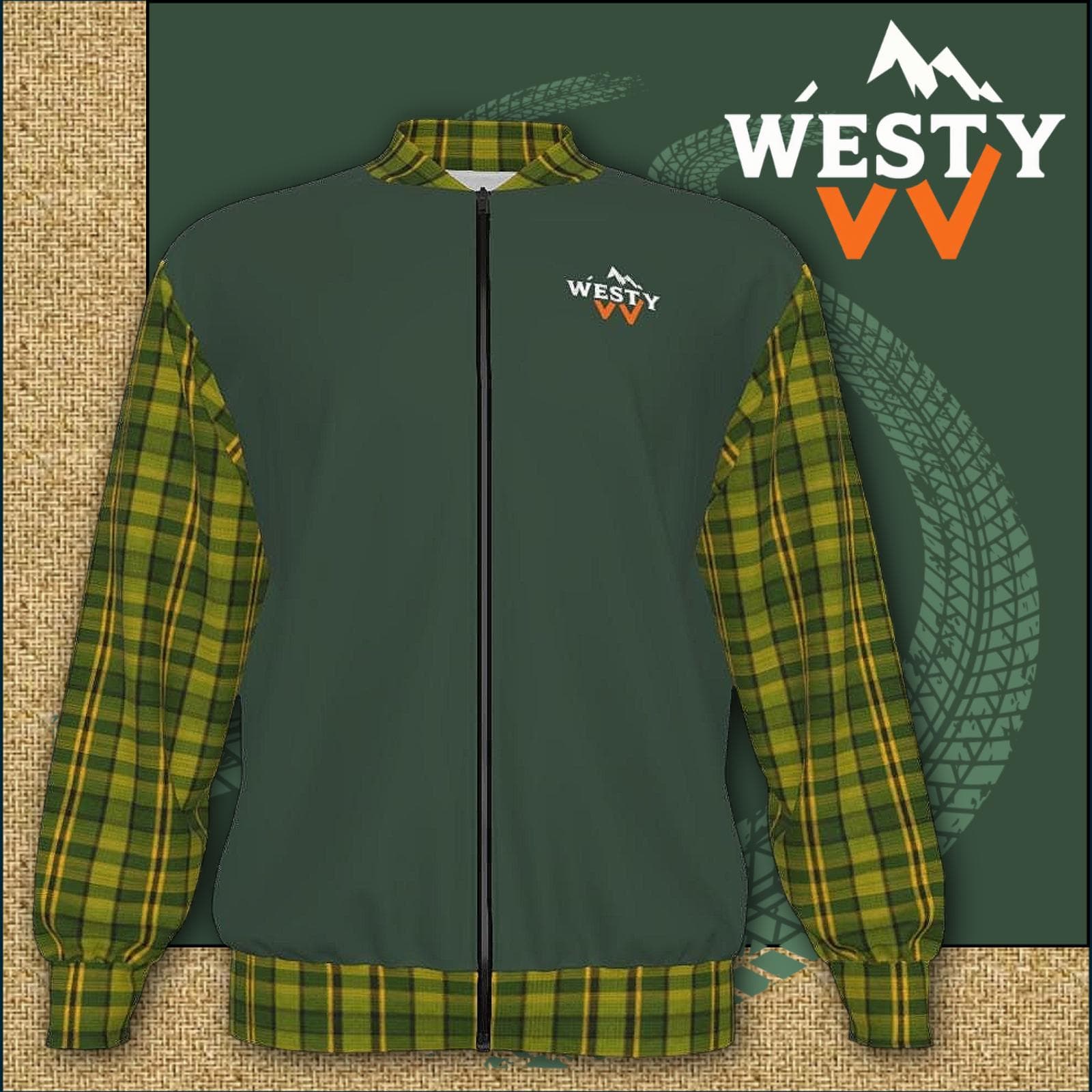 Westy Westfalia Green Bomber Jacket - Retro Camper Van Road Trip