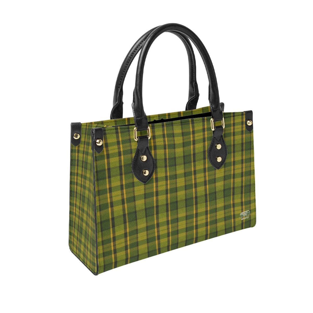 Westfalia Green Plaid Tote Bag | Double-Sided Leather Handbag | Large Capacity & Stylish Travel Purse