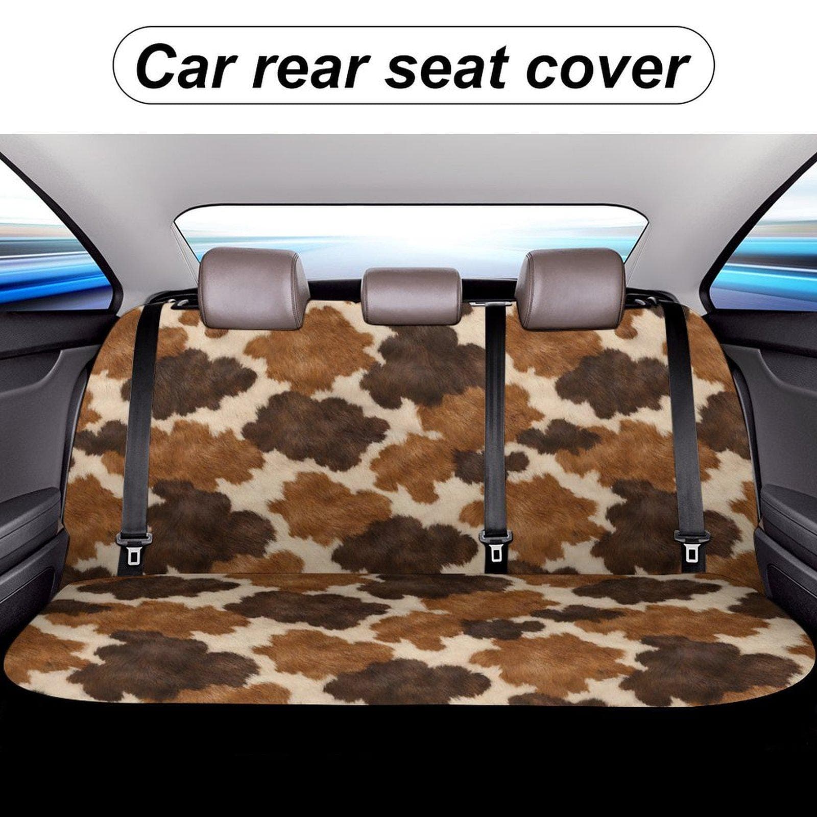 Cow Print Back Seat Cover for Cars & Trucks | Polyester Spandex