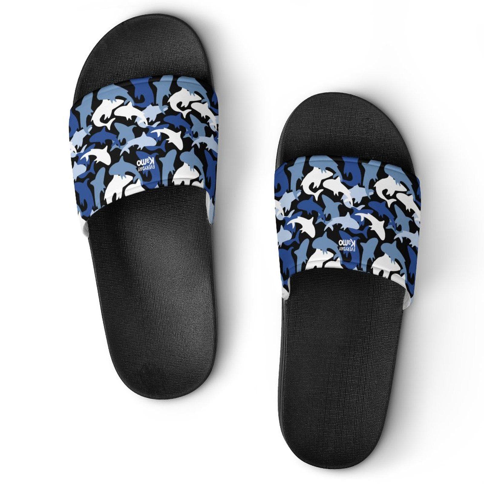 Everyday Kamo Shark Camo PVC Slide Sandals - Blue Ocean Pool Beach Comfort