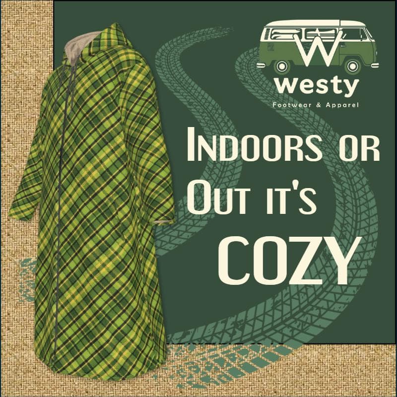 Westy Green Uni-Sex Long Fleece Zip Up Windbreaker