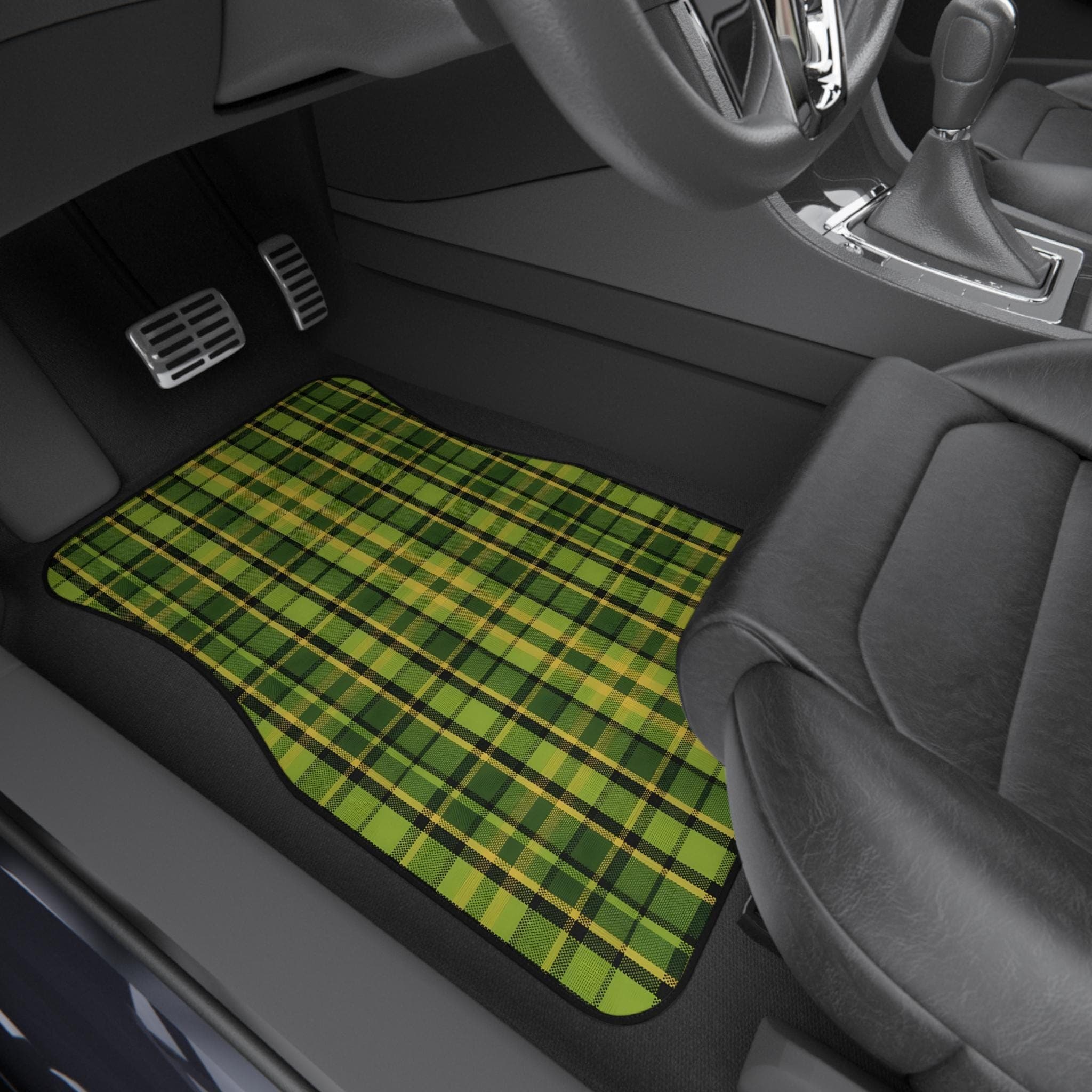 Westy Plaid Car Mats Green Retro VW Camper Bus Road Trip