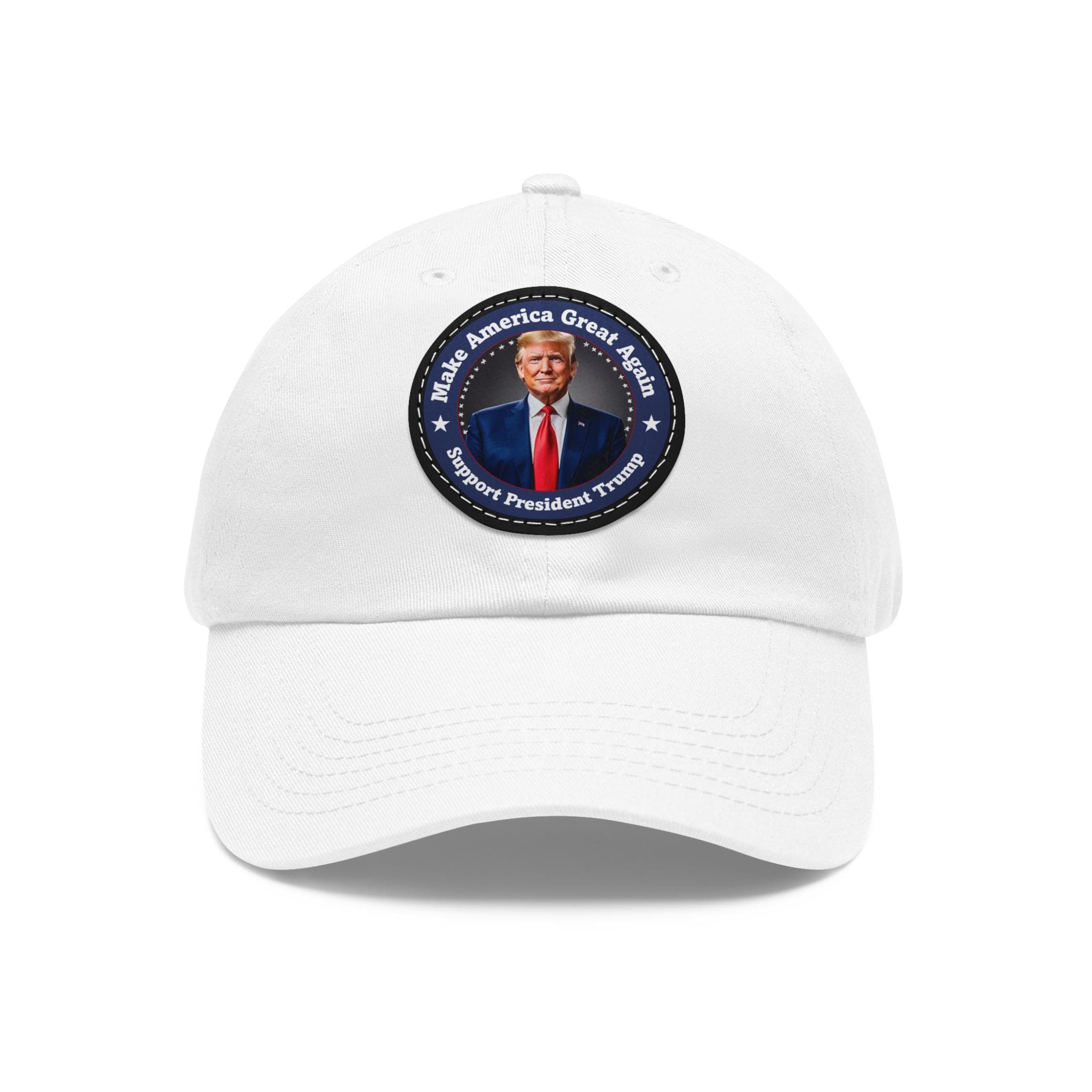 Dad Hat, Trump Support Hat, Patriotic Dad Cap with Leather Patch, America President Hat, Political Baseball Cap