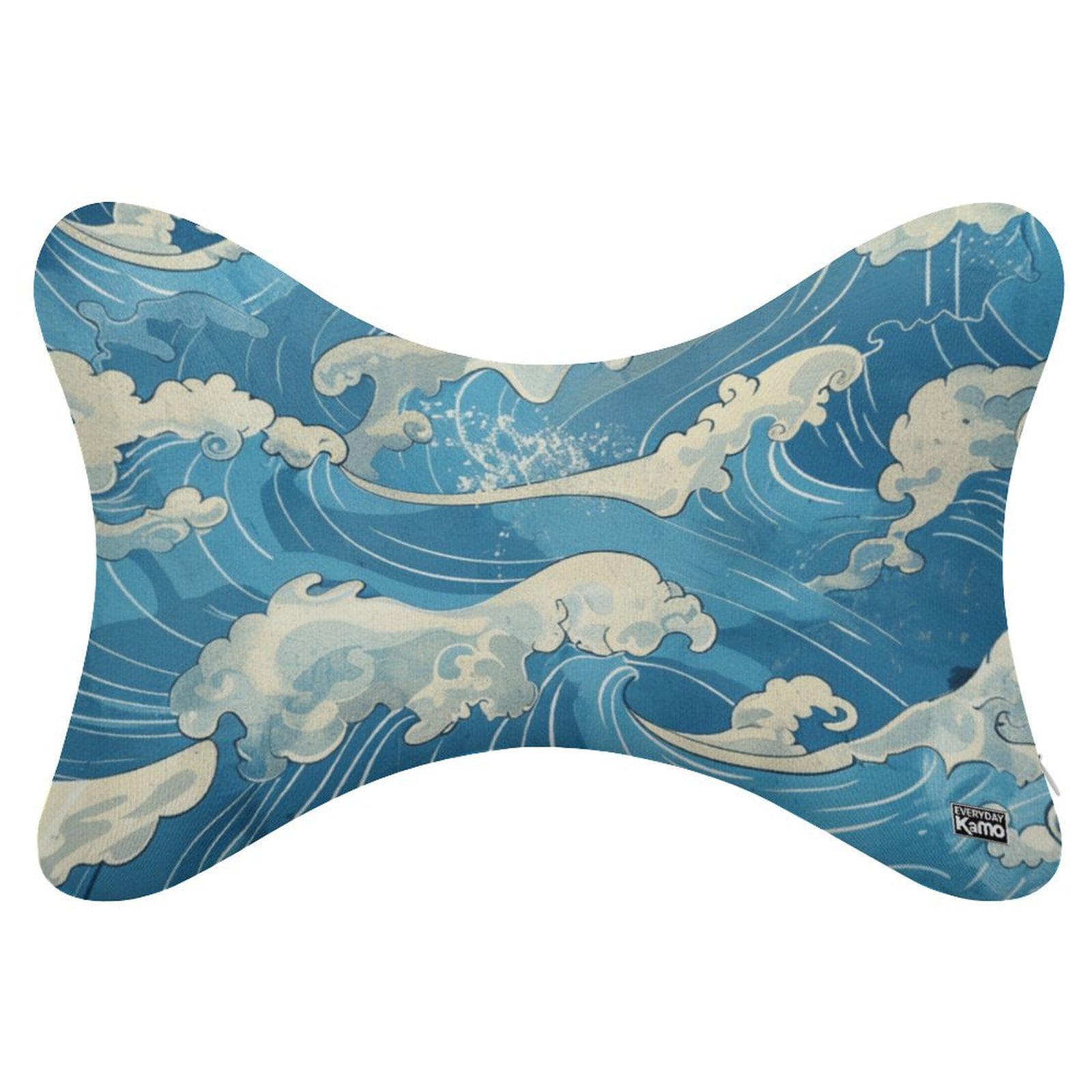 Everyday Kamo Ocean Wave Car Headrest Pillow | Memory Foam Neck Support for Driving Comfort