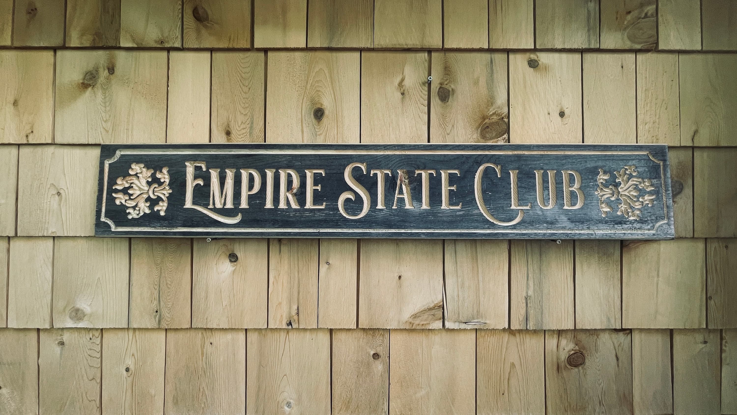 Empire State Club Carved Real Pine Wooden Sign