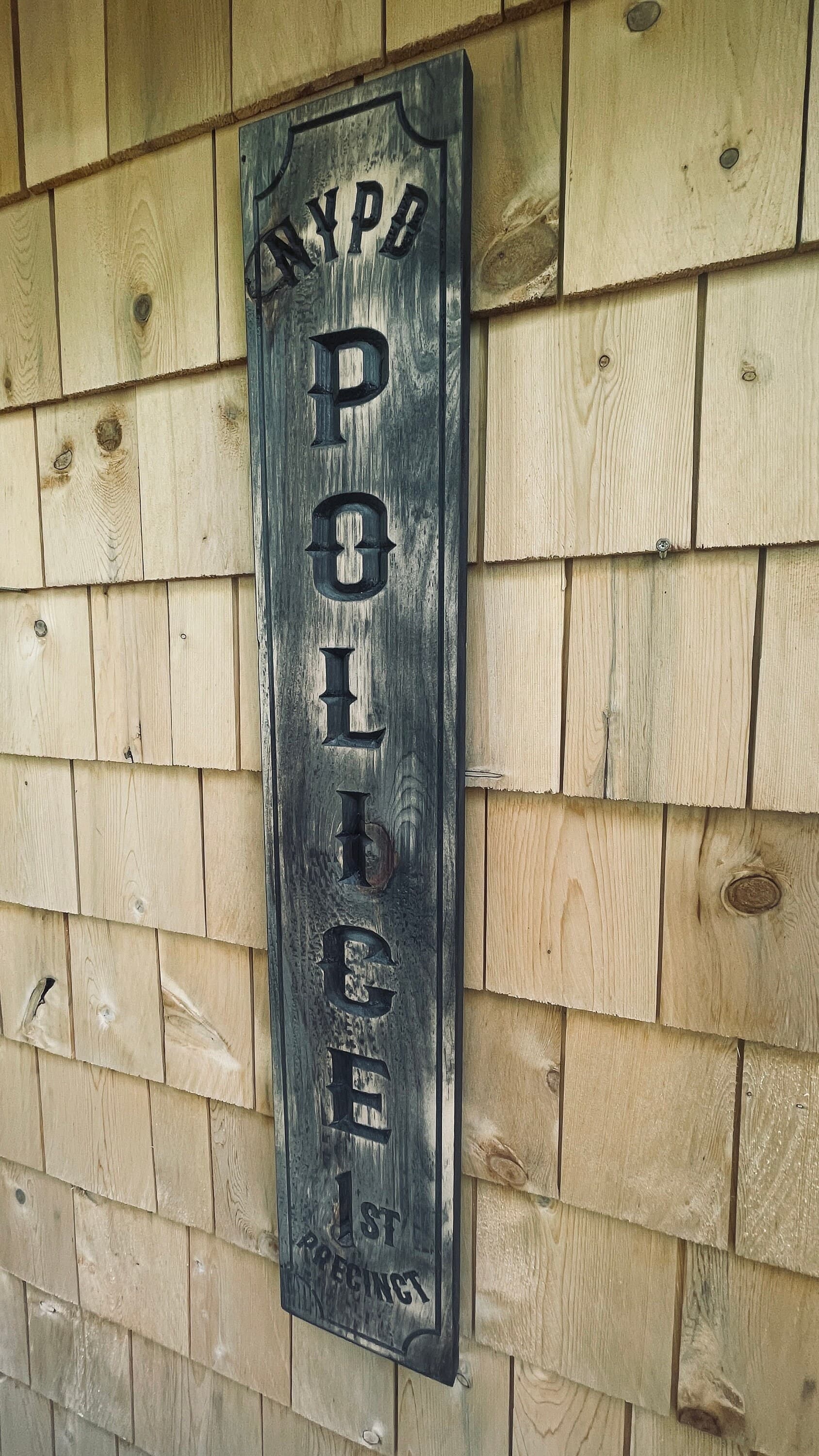 NYPD Police Carved Real Pine Wooden Sign - chose your precinct or department